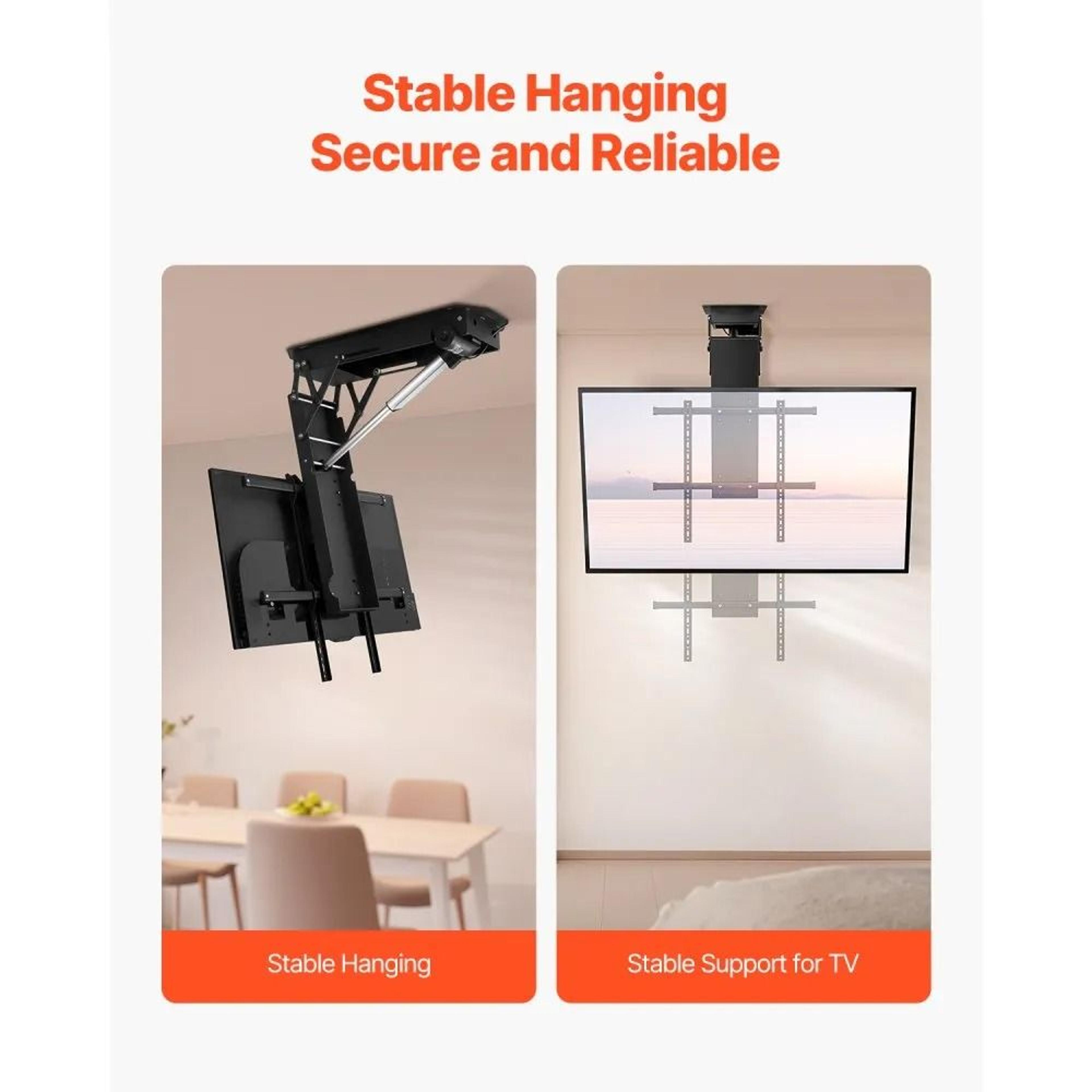 Motorized Ceiling TV Mount For 3270 Inch TVs With Remote Control And Adjustable Height 4