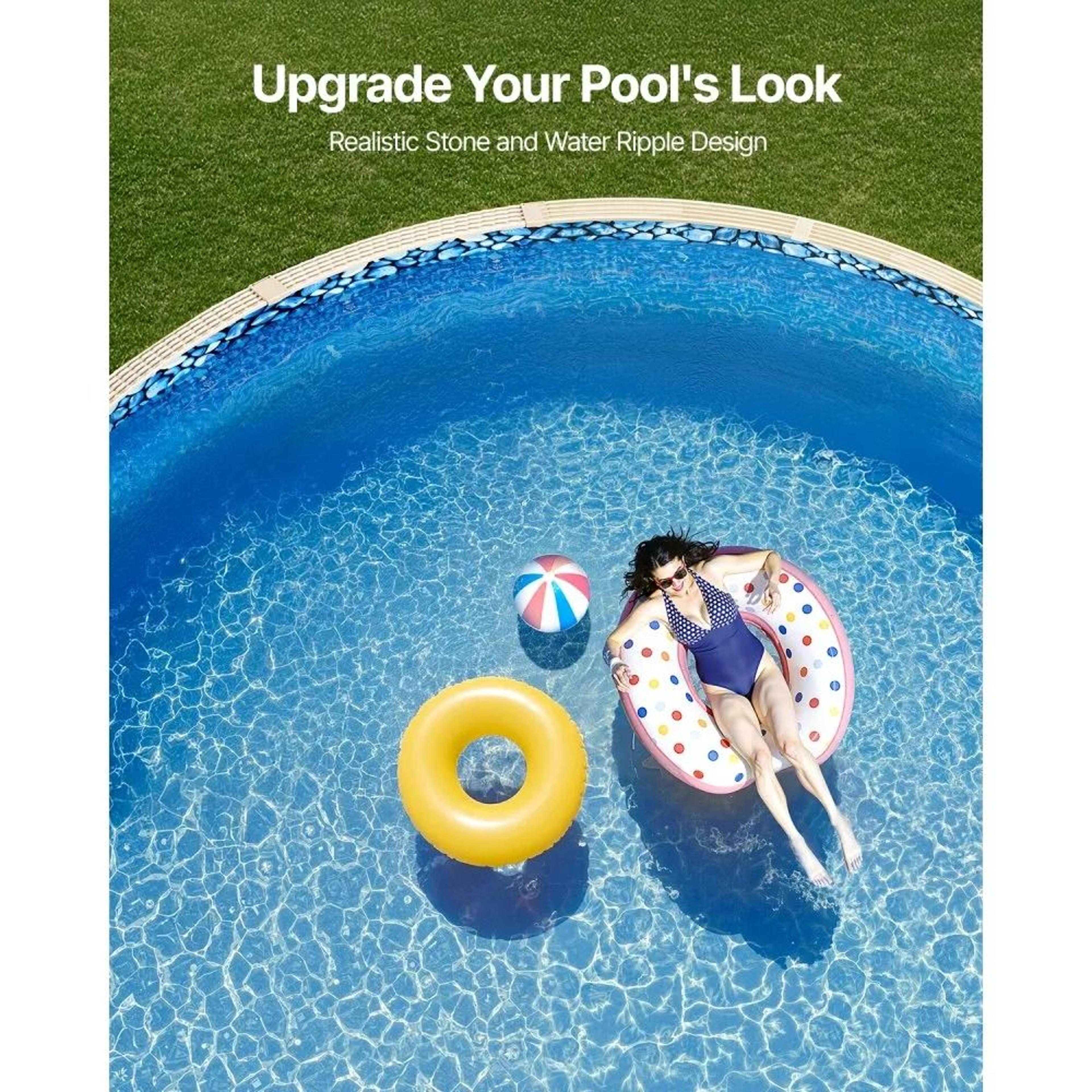 33 Ft Round Above Ground Pool Liner  Durable Vinyl Unibead Replacement For 52 Inch Walls 1