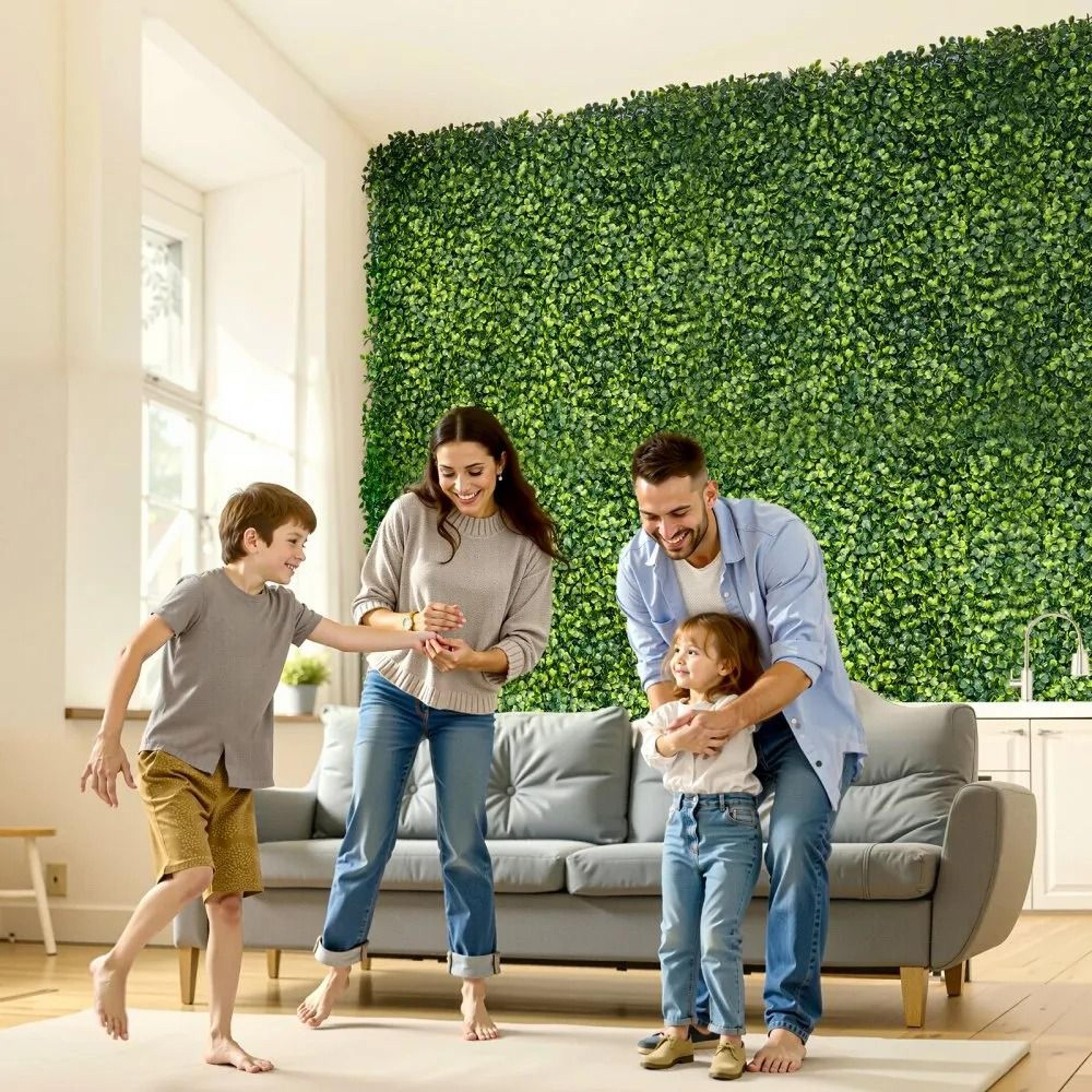 Artificial Grass Wall Panels Green Milan Grass Privacy Hedge Screen For Indoor And Outdoor Decor 6
