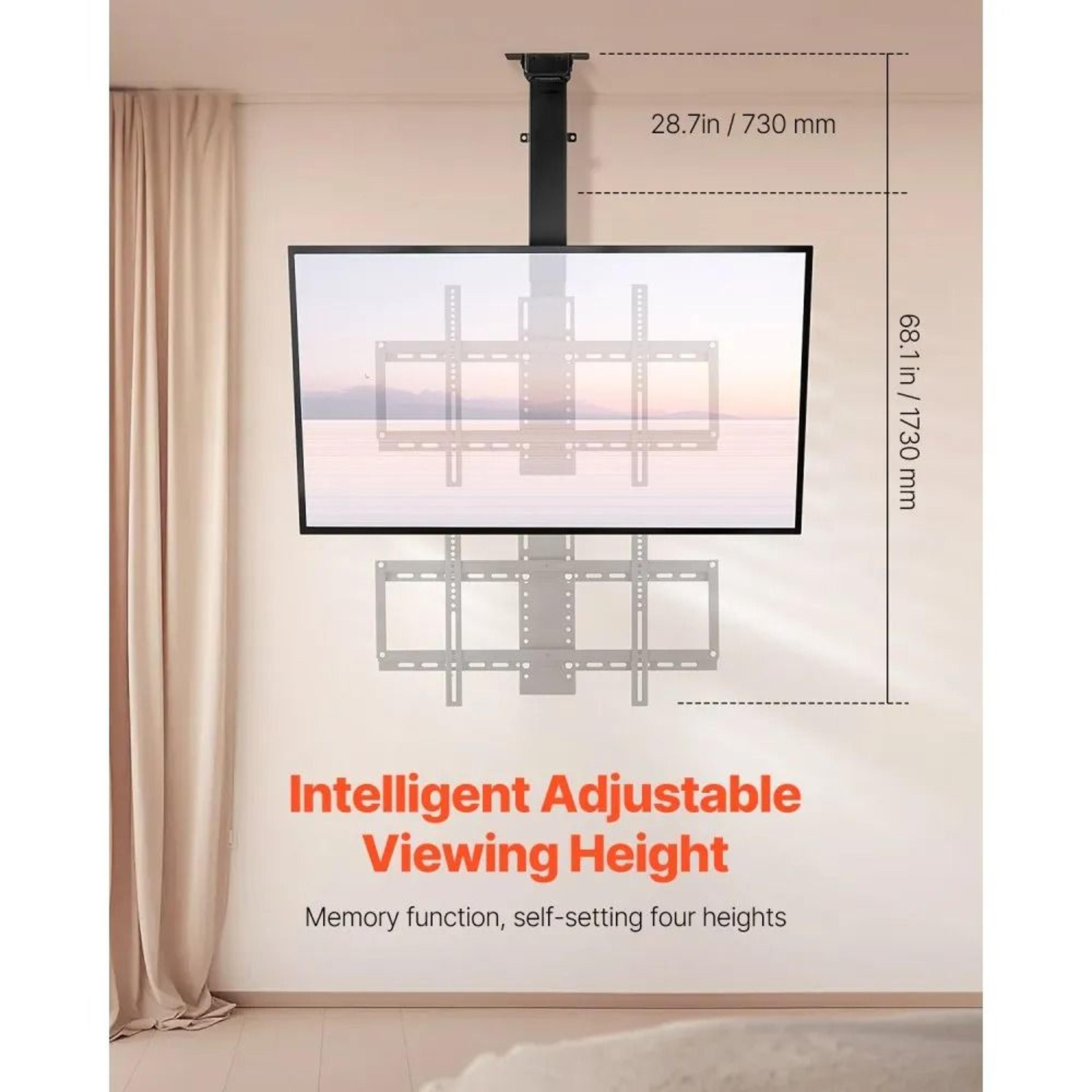 Motorized Ceiling TV Mount For 3255 Inch TVs With Electric Height Adjustment 4