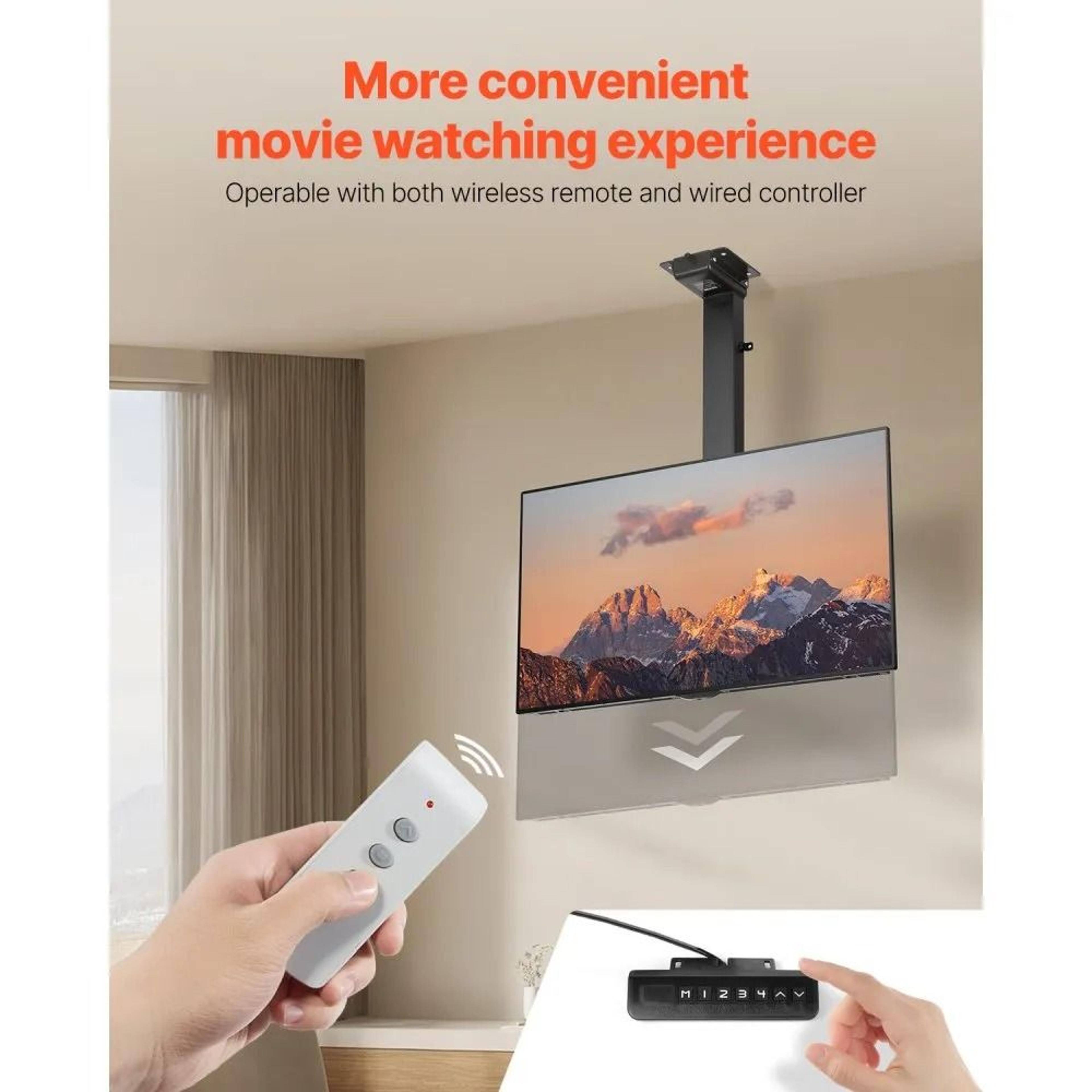 Motorized Ceiling TV Mount For 3255 Inch TVs With Electric Height Adjustment 1