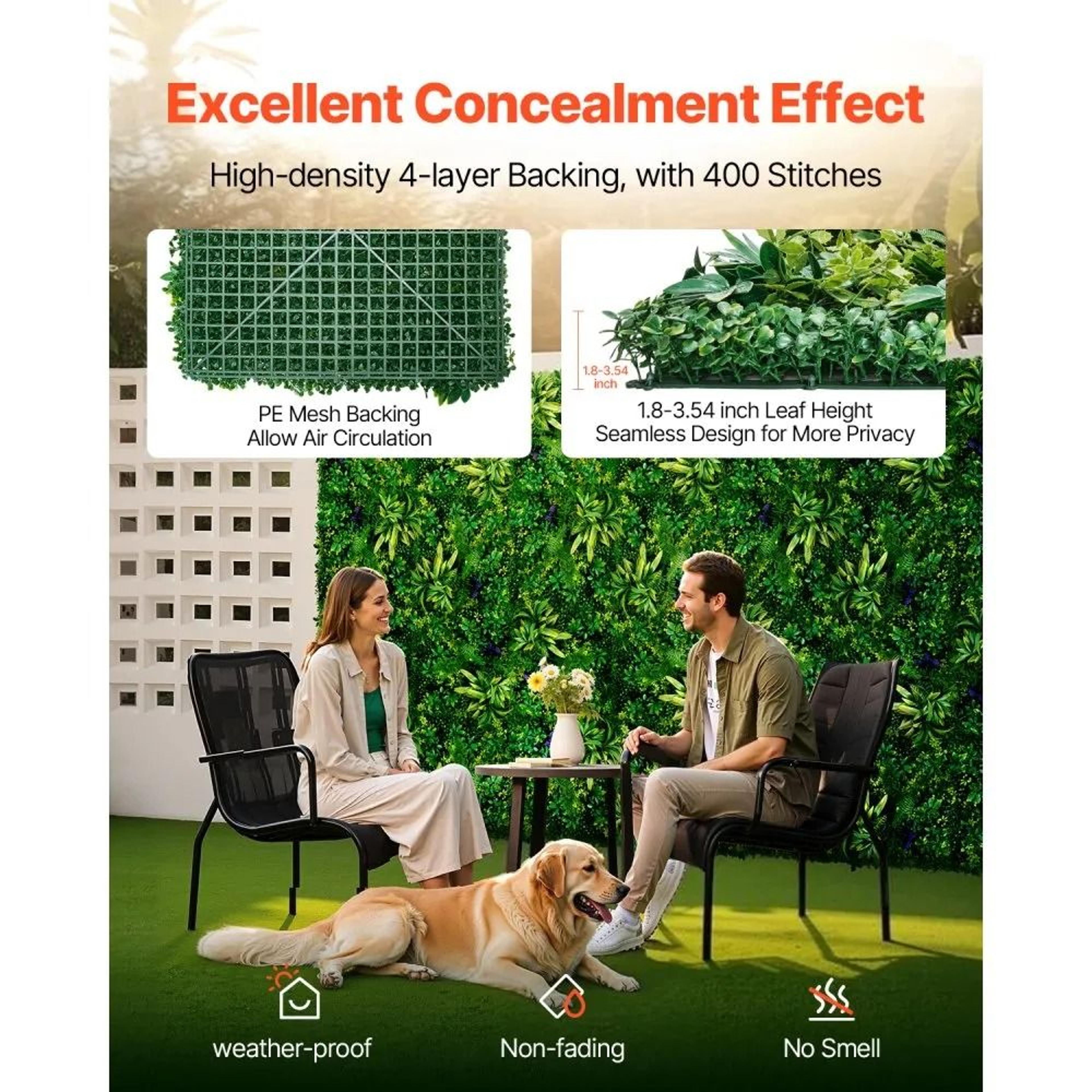 Artificial Grass Wall Panels 12Pack 20 X 20 Inch Faux Greenery Privacy Hedge 5