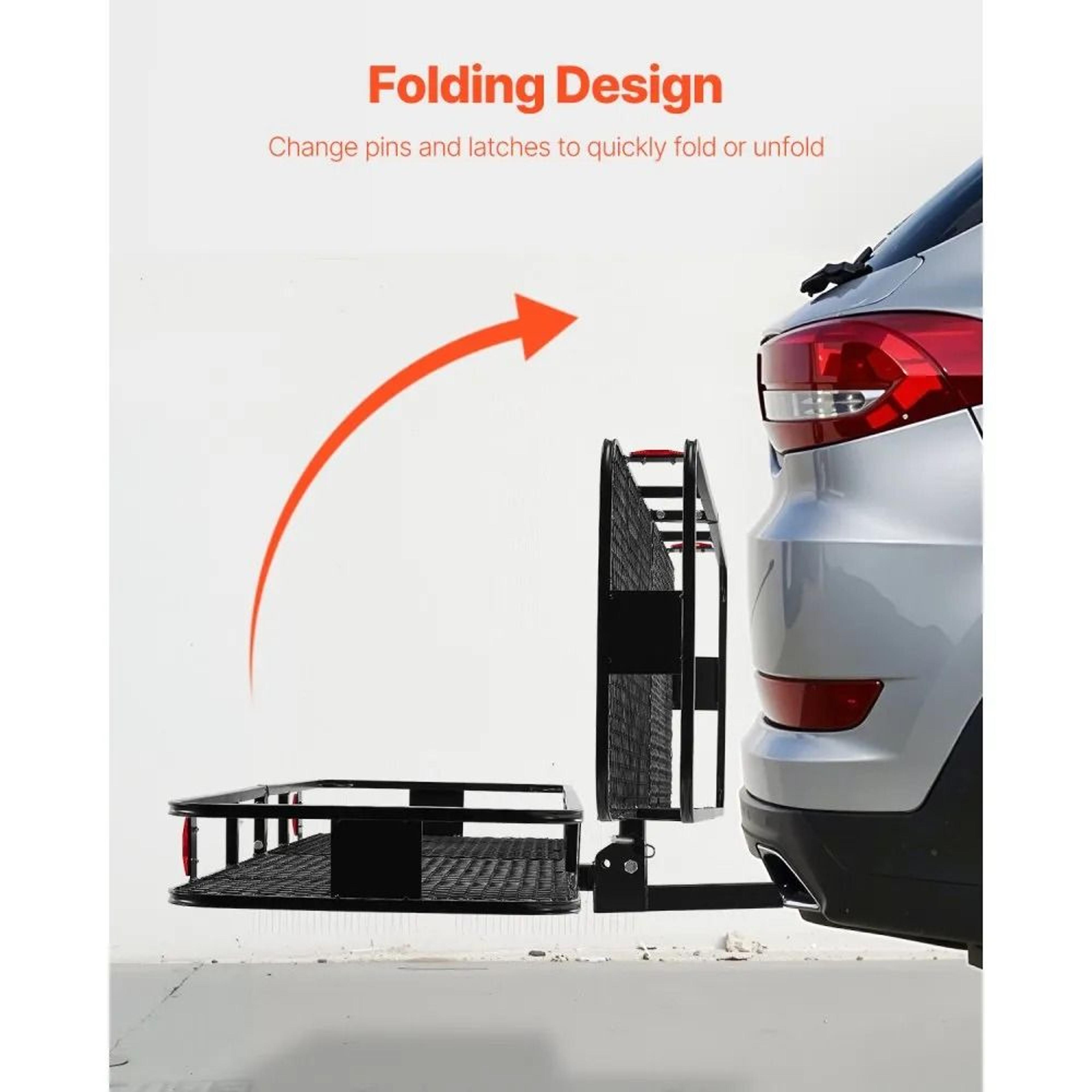 Folding Hitch Cargo Carrier 70 X 30 Inch 500 Lb Capacity With Hitch Lock 1