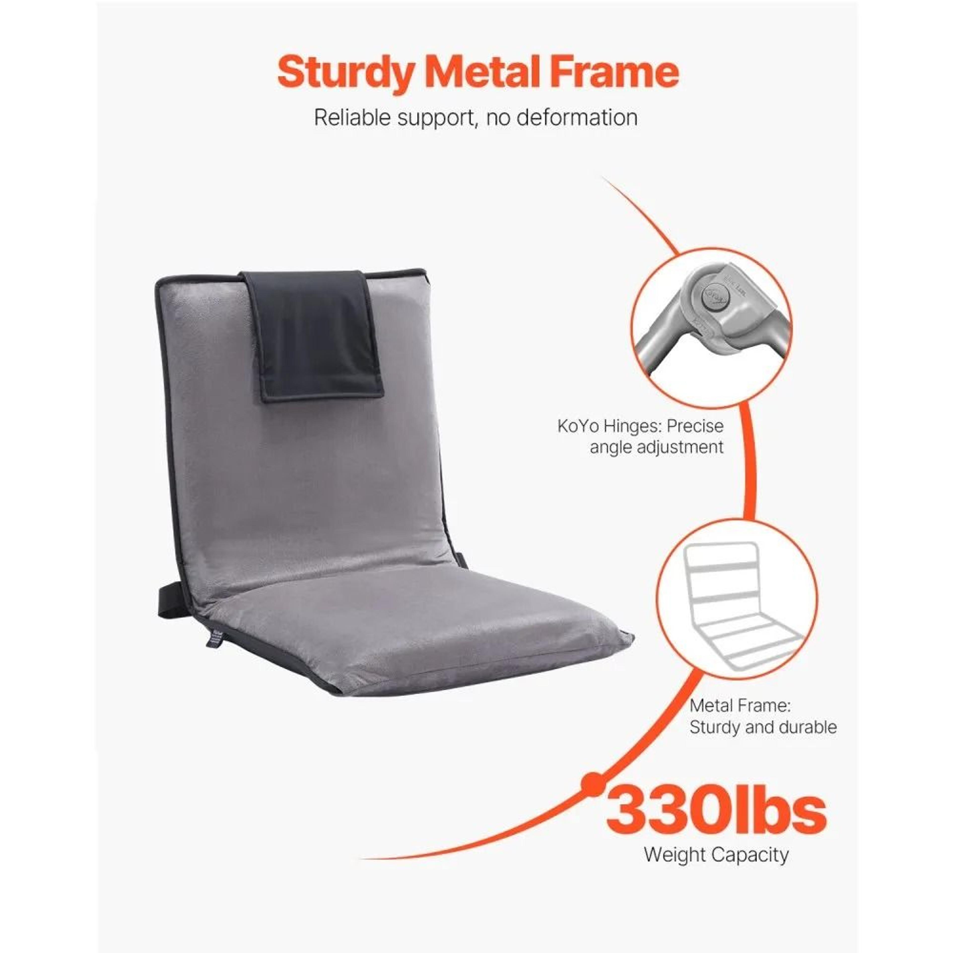 6Position Adjustable Floor Chair With Back Support And Foldable Design 2