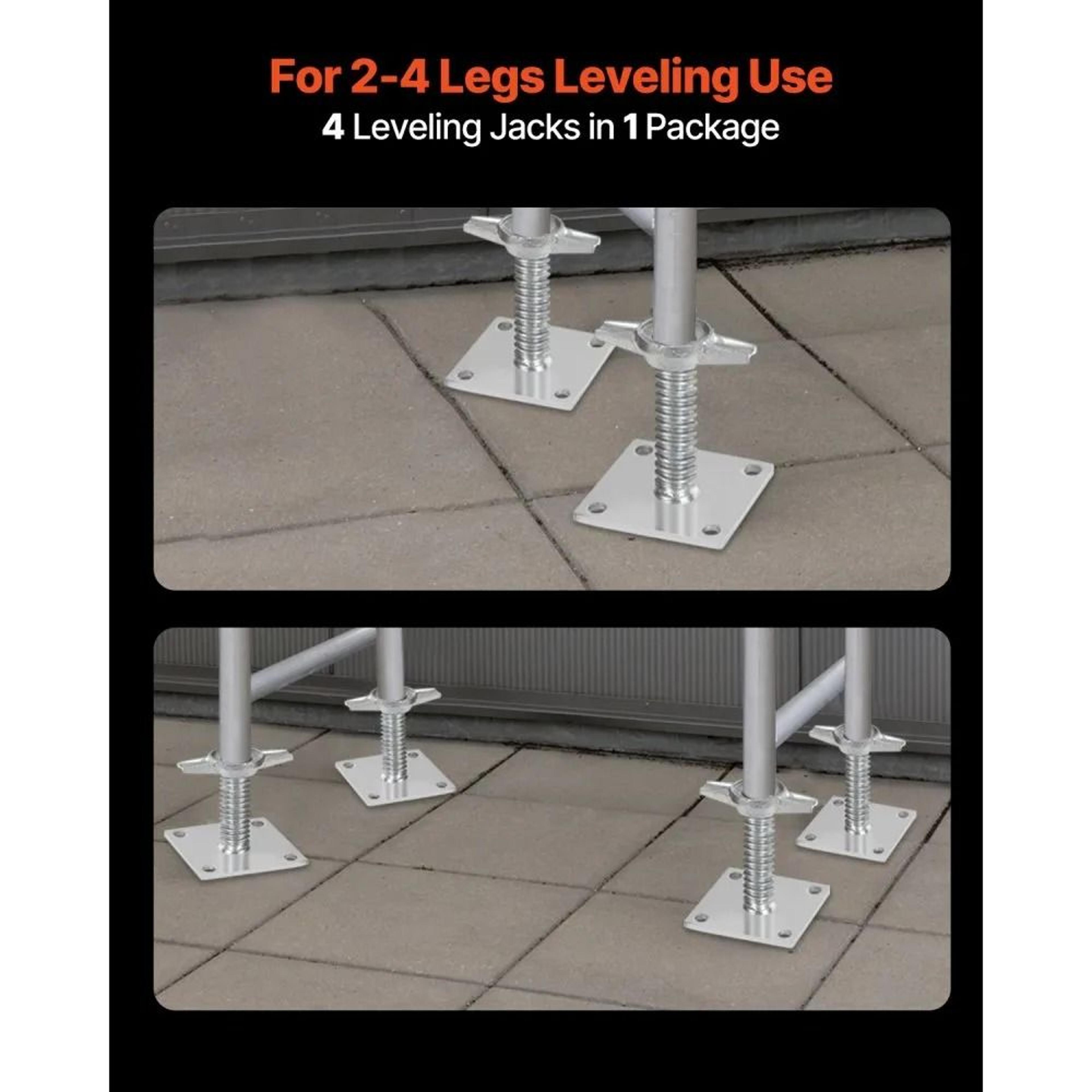 4Pack Adjustable Scaffold Leveling Jacks With 182Inch Height And 3307 Lb Load Capacity 4
