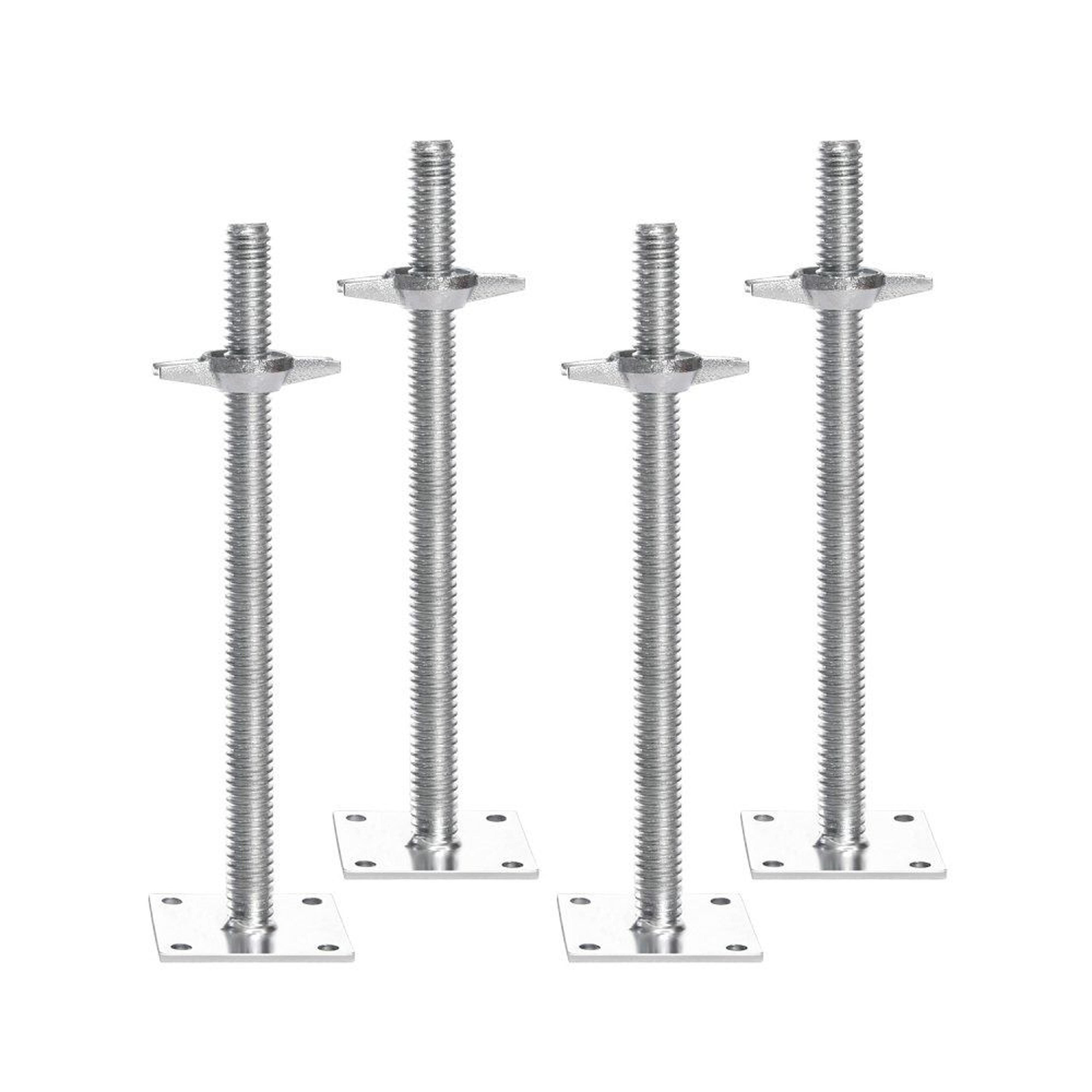 4-pack adjustable scaffold leveling jacks with 18.2-inch height and 3307 lb load capacity