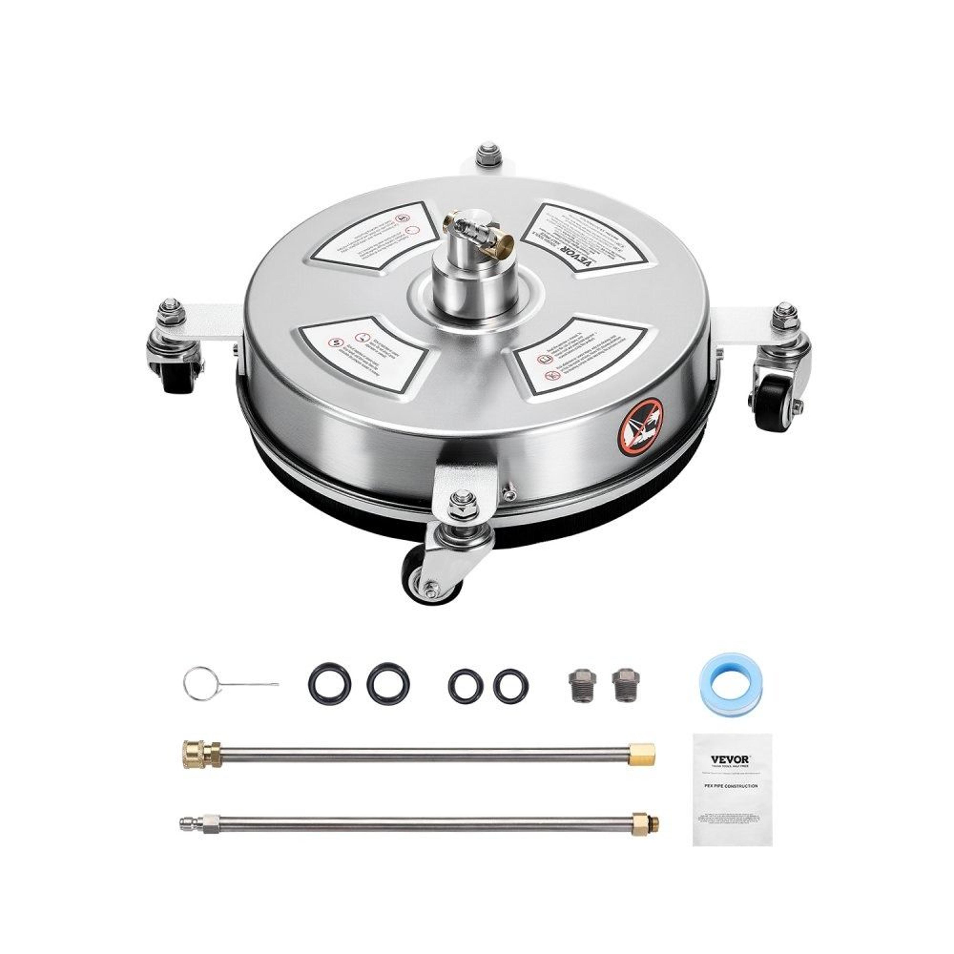 14Inch Stainless Steel Pressure Washer Surface Cleaner With 4 Wheels And 4000 PSI 6