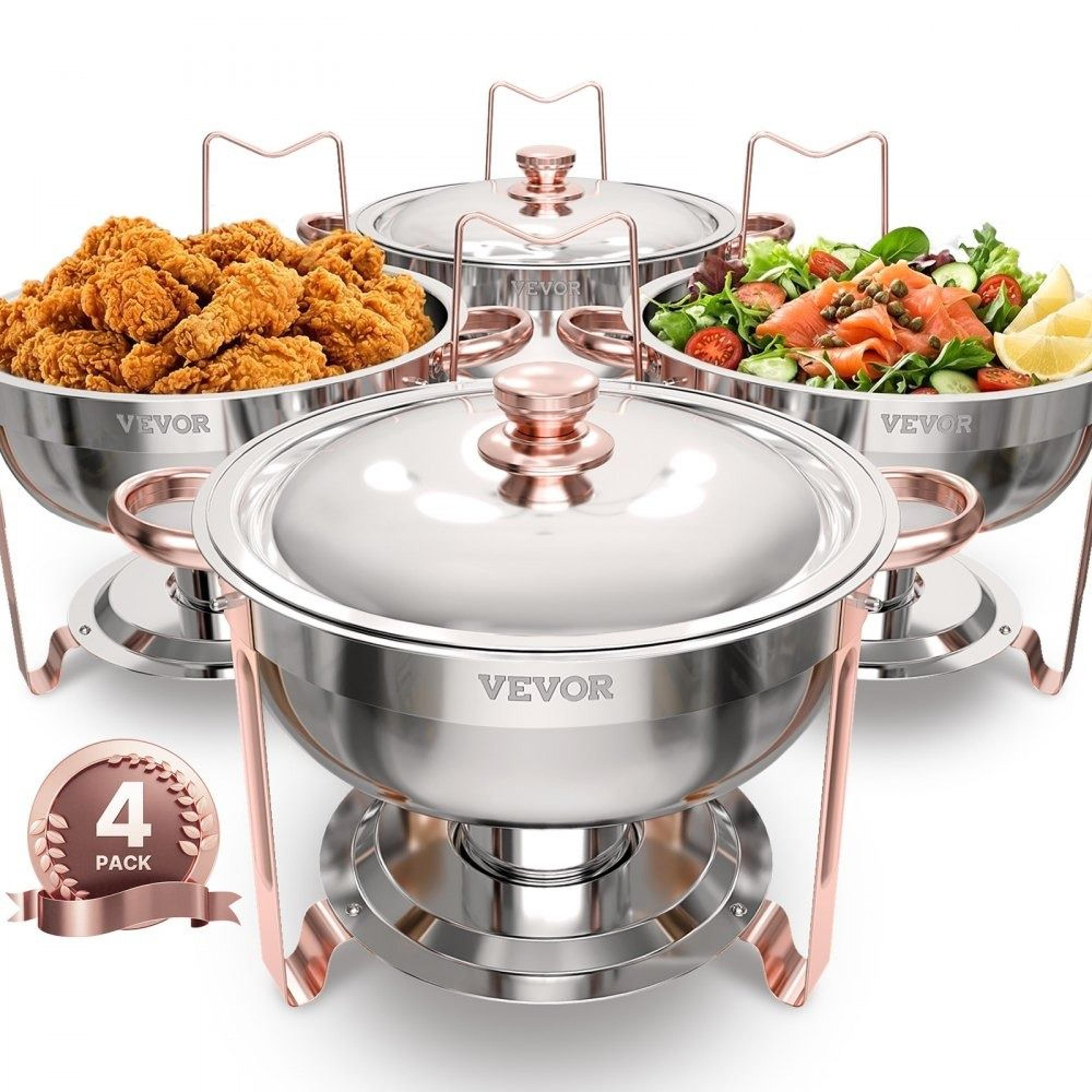 chafing dish buffet set 5 qt stainless steel food warmers 4 pack in rose gold