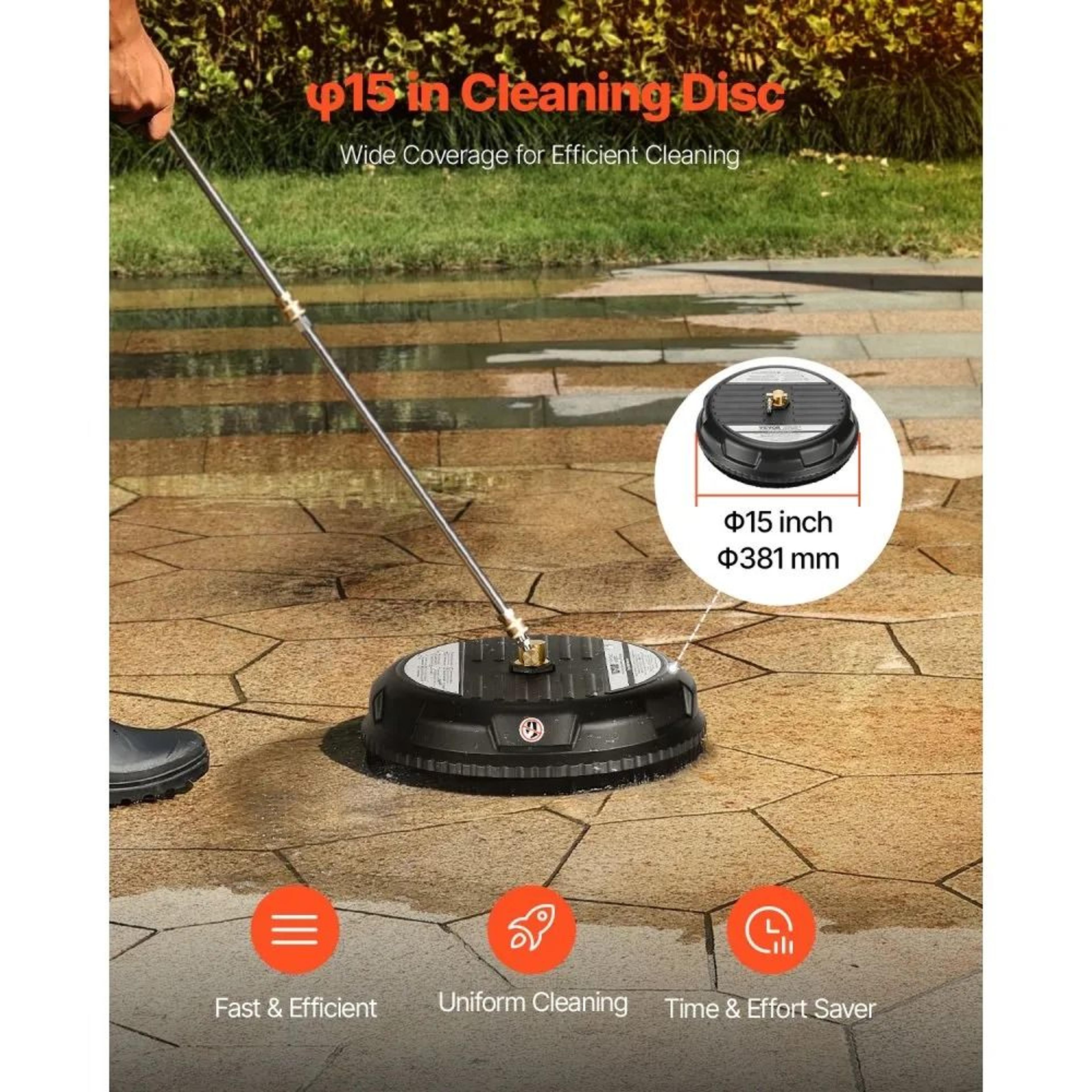 15Inch Pressure Washer Surface Cleaner With 4000 PSI Max Pressure 4