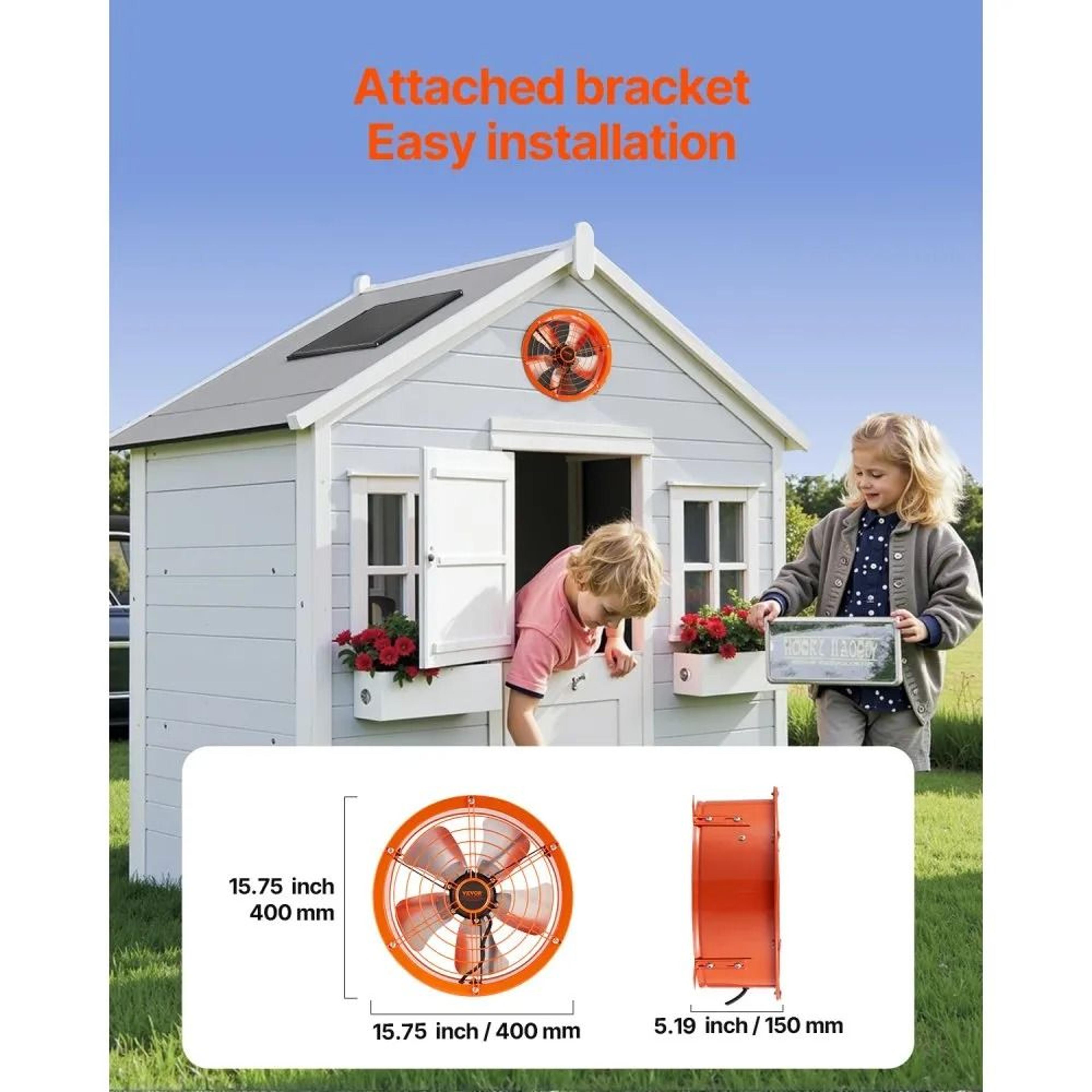 14 Inch Gable Mount Attic Exhaust Fan With Adjustable Thermostat 1300 CFM 1