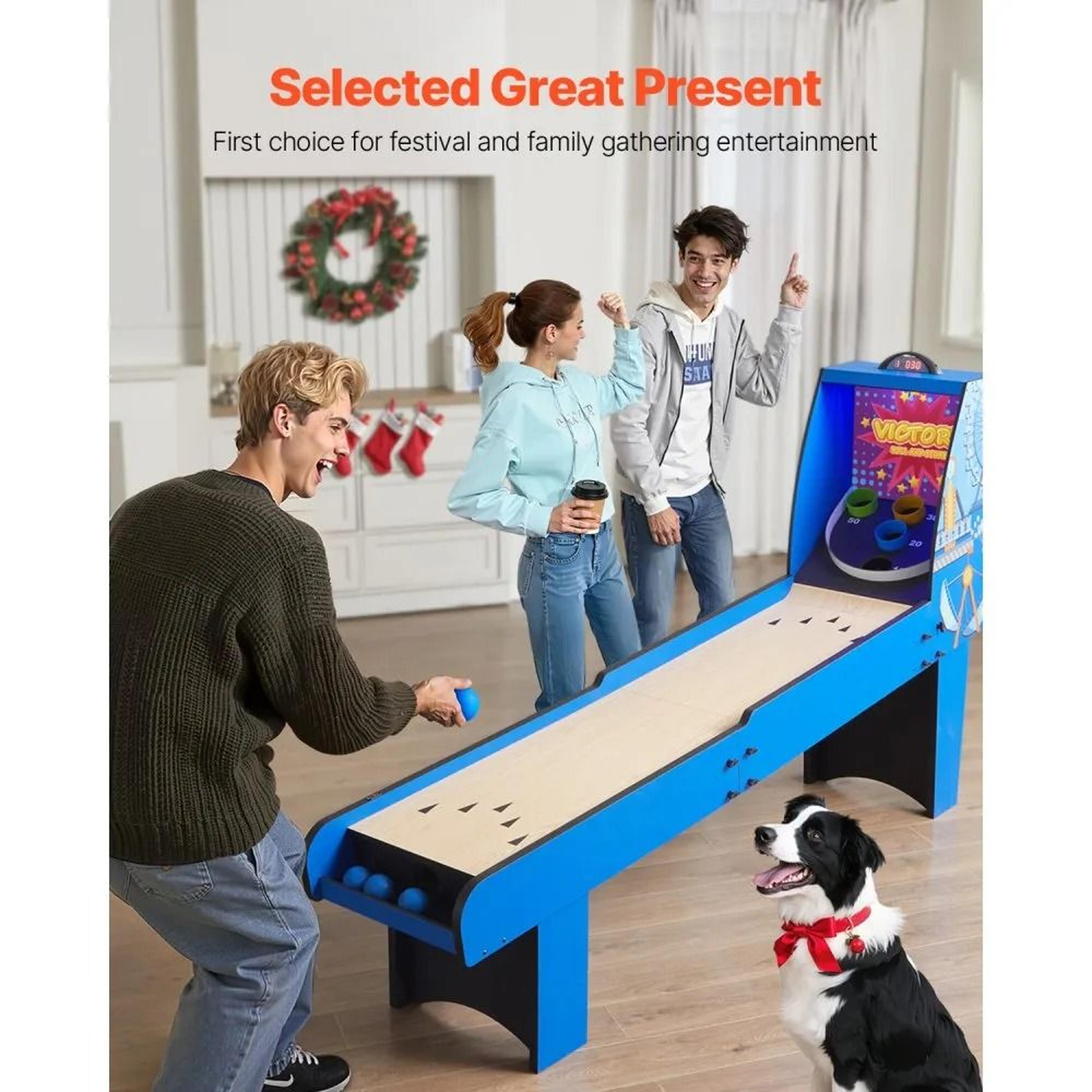 8 Ft Roll And Score Arcade Game Table With Electronic Scorer And Automatic Ball Return 2