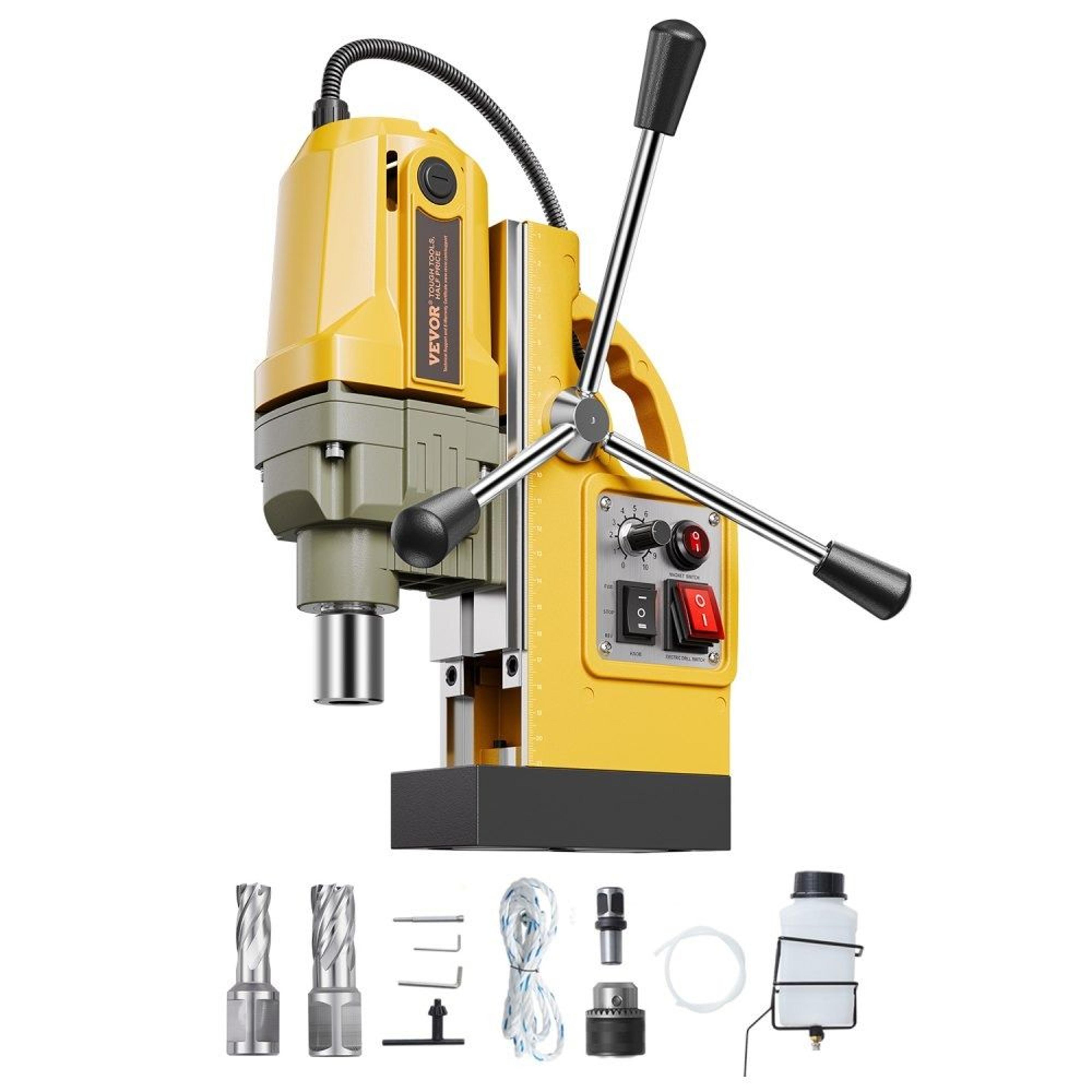 1200w magnetic drill press with variable speed and 1.6-inch coring capacity