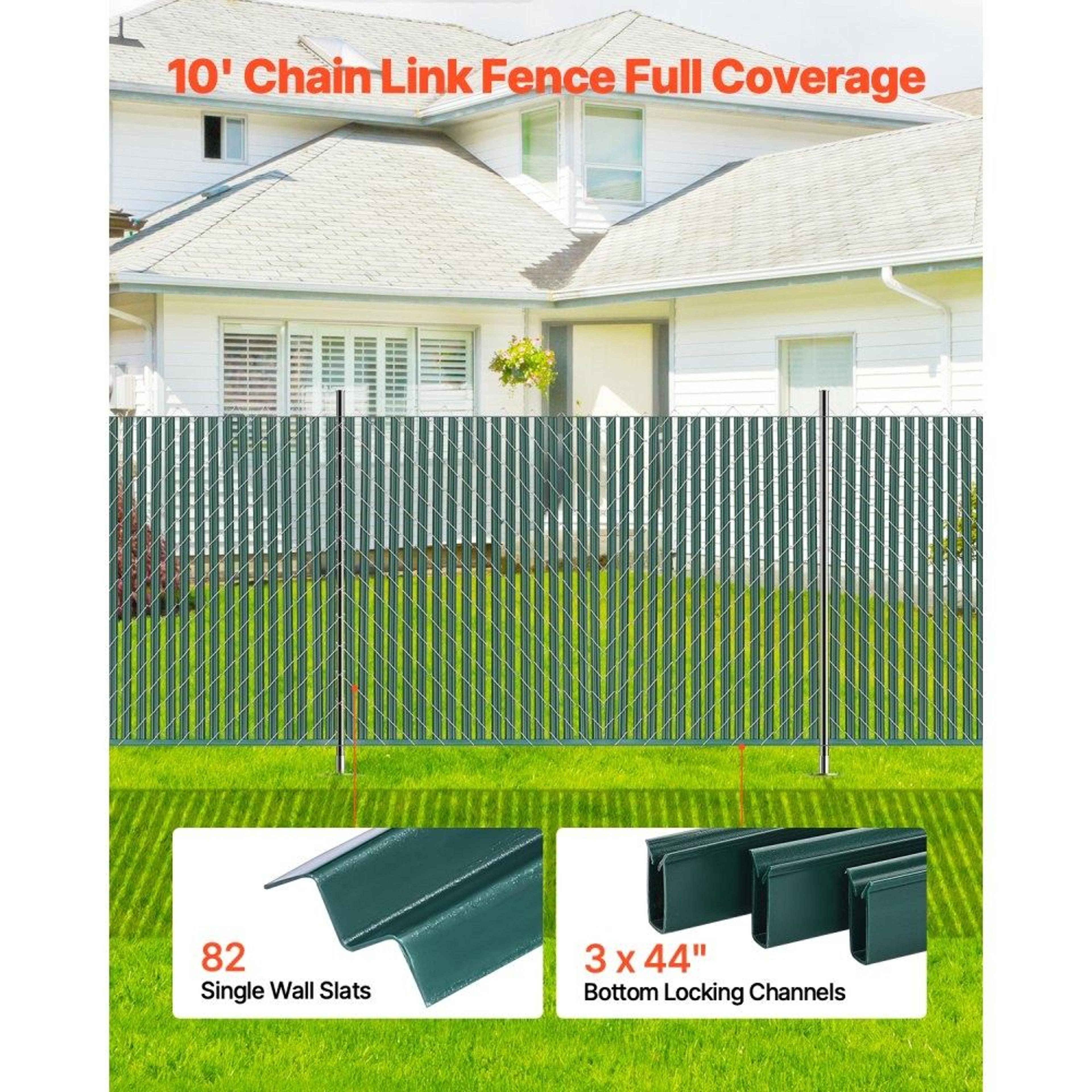 Bottom Locking Privacy Slats For 5 Ft Chain Link Fence Green HDPE Fence Inserts 2