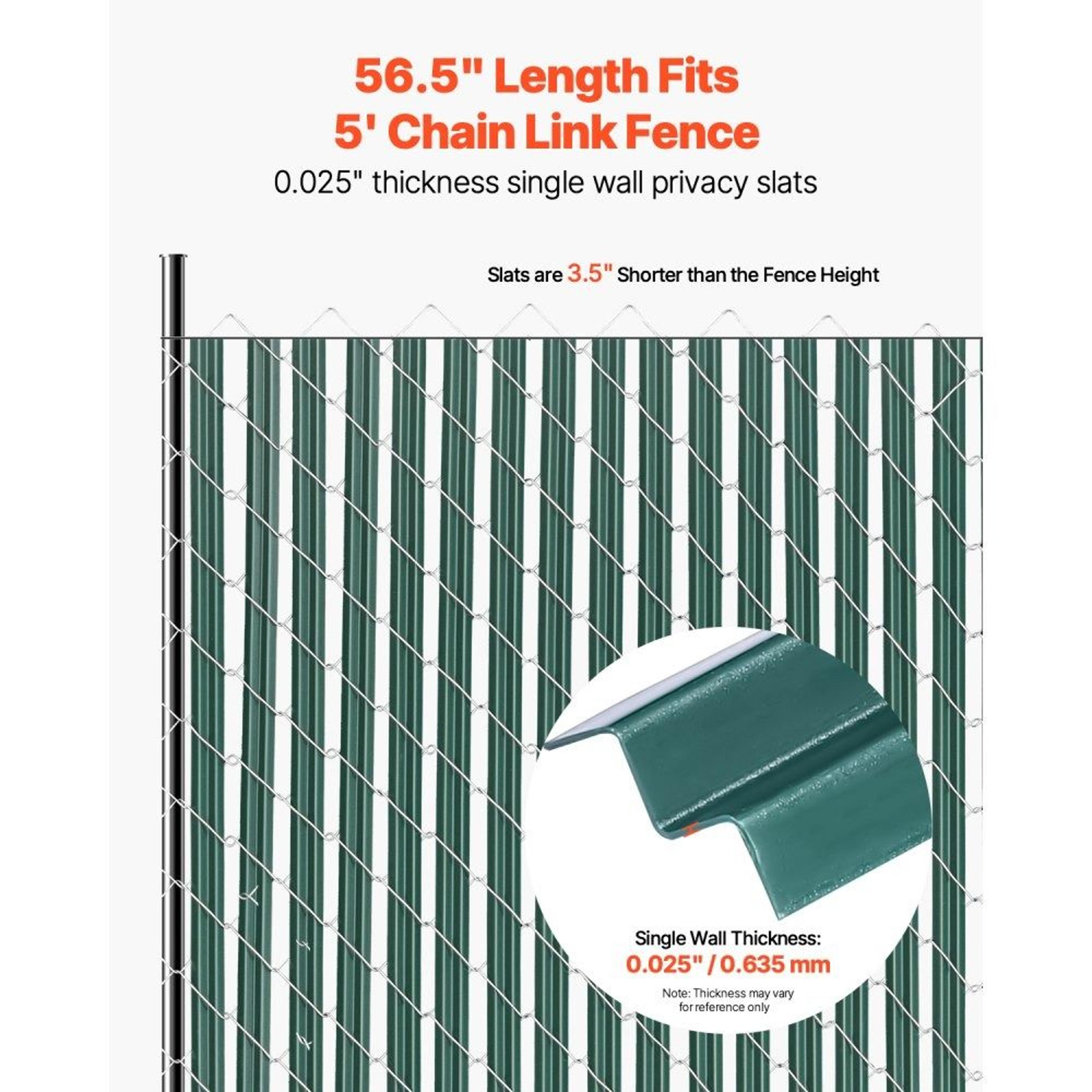 Bottom Locking Privacy Slats For 5 Ft Chain Link Fence Green HDPE Fence Inserts 1
