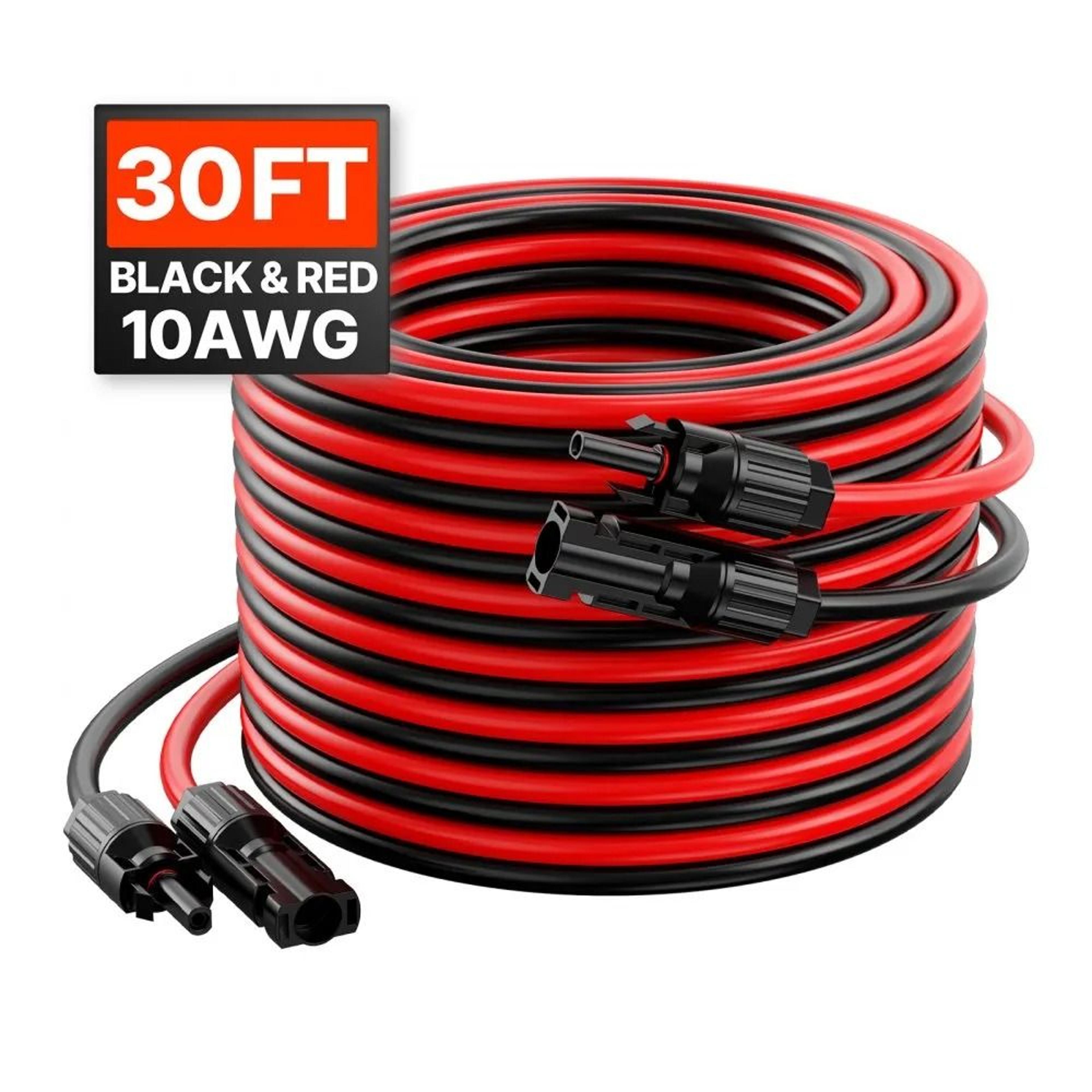 30FT Solar Panel Extension Cable 10AWG With Waterproof MC4 Connectors 2 Pack 7