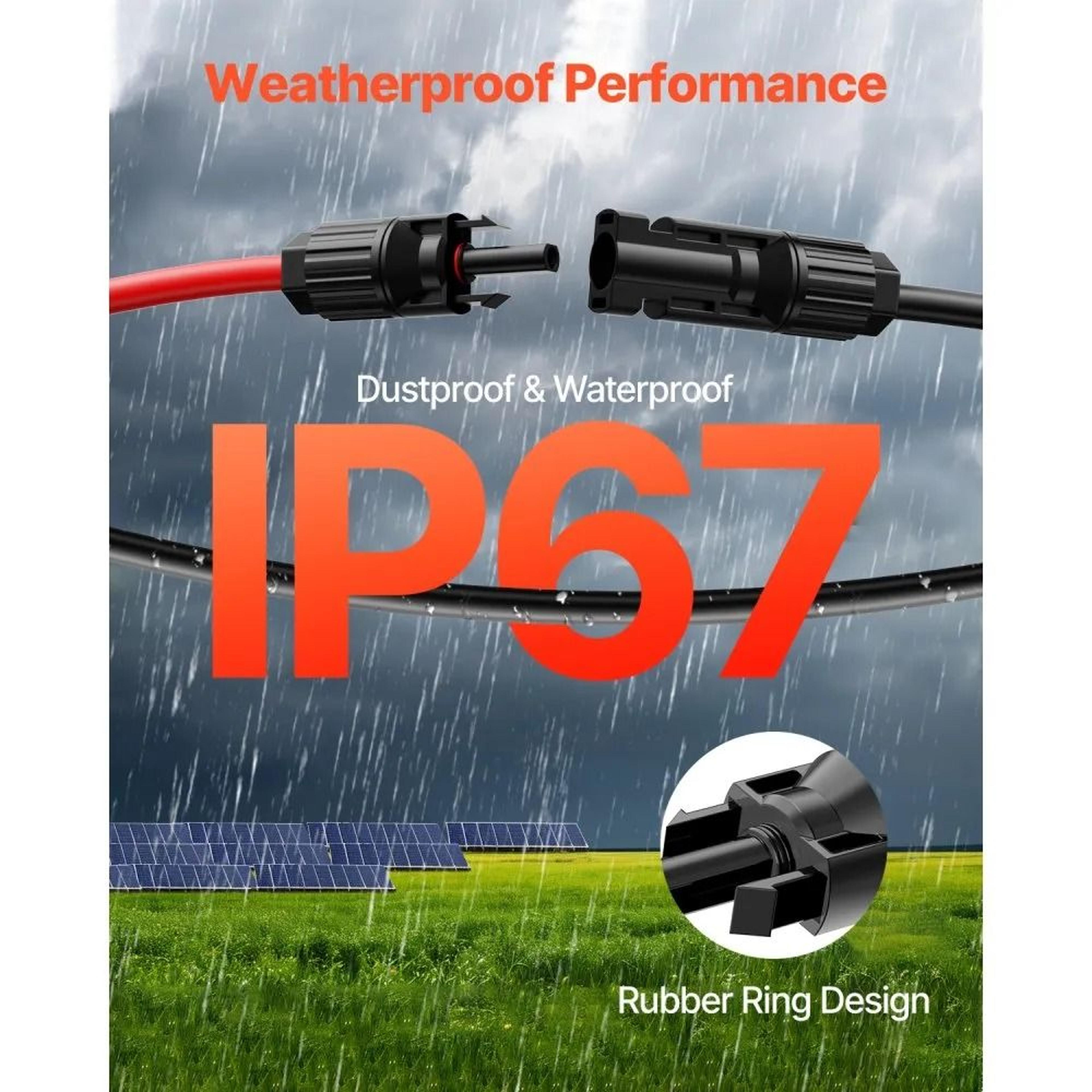 30FT Solar Panel Extension Cable 10AWG With Waterproof MC4 Connectors 2 Pack 3