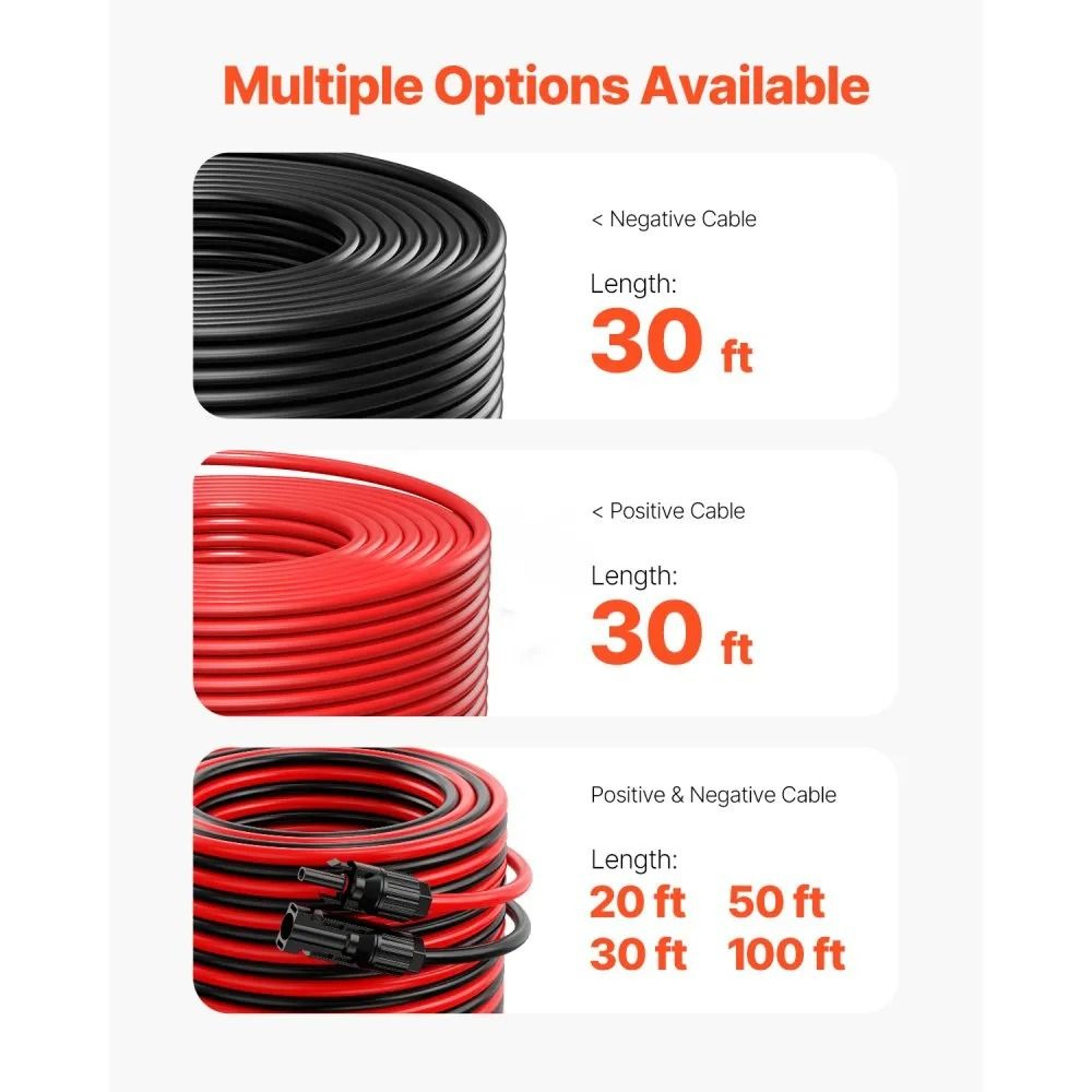 30FT Solar Panel Extension Cable 10AWG With Waterproof MC4 Connectors 2 Pack 4