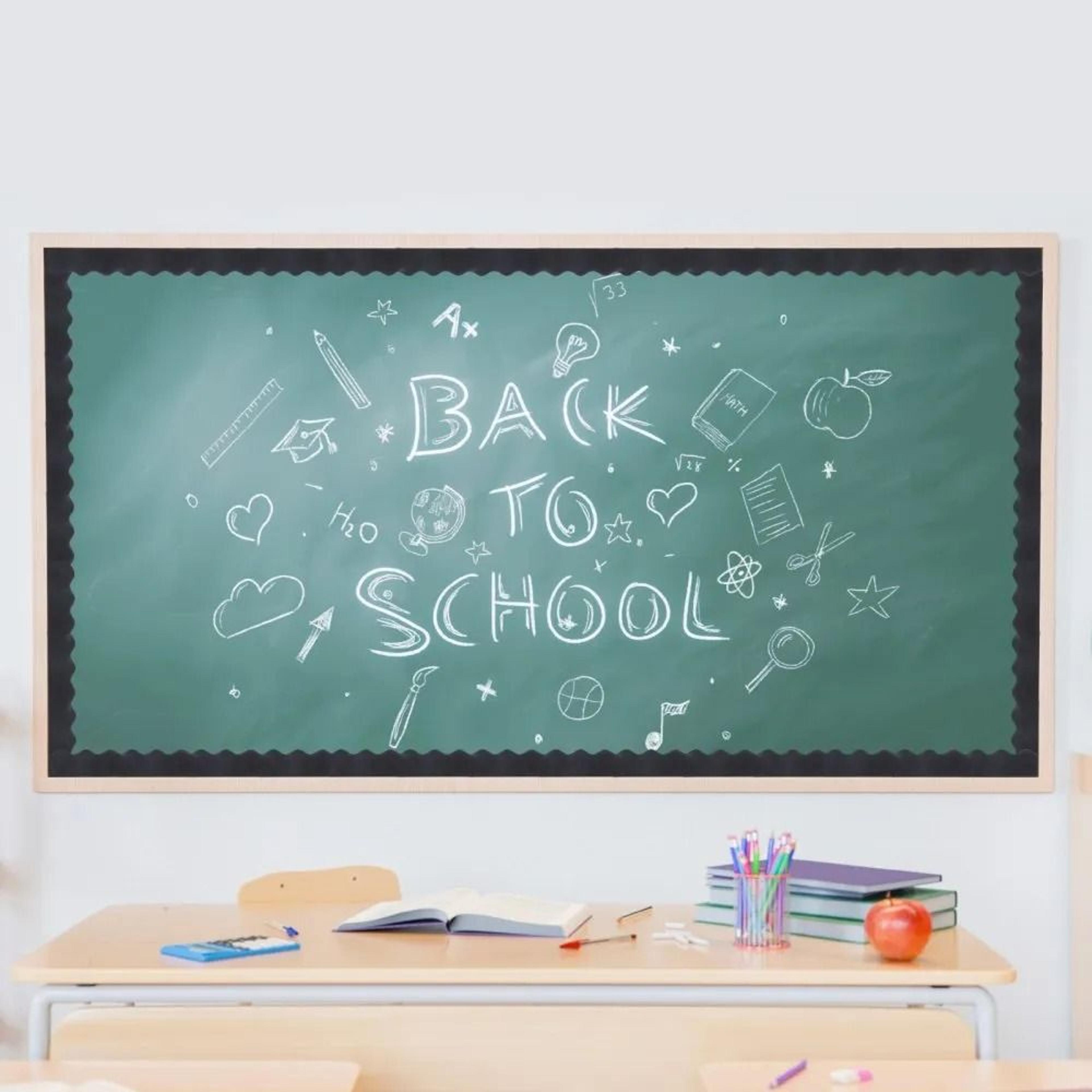 Black Scalloped Bulletin Board Border Trim 656 Ft Wavy Classroom Decoration 6