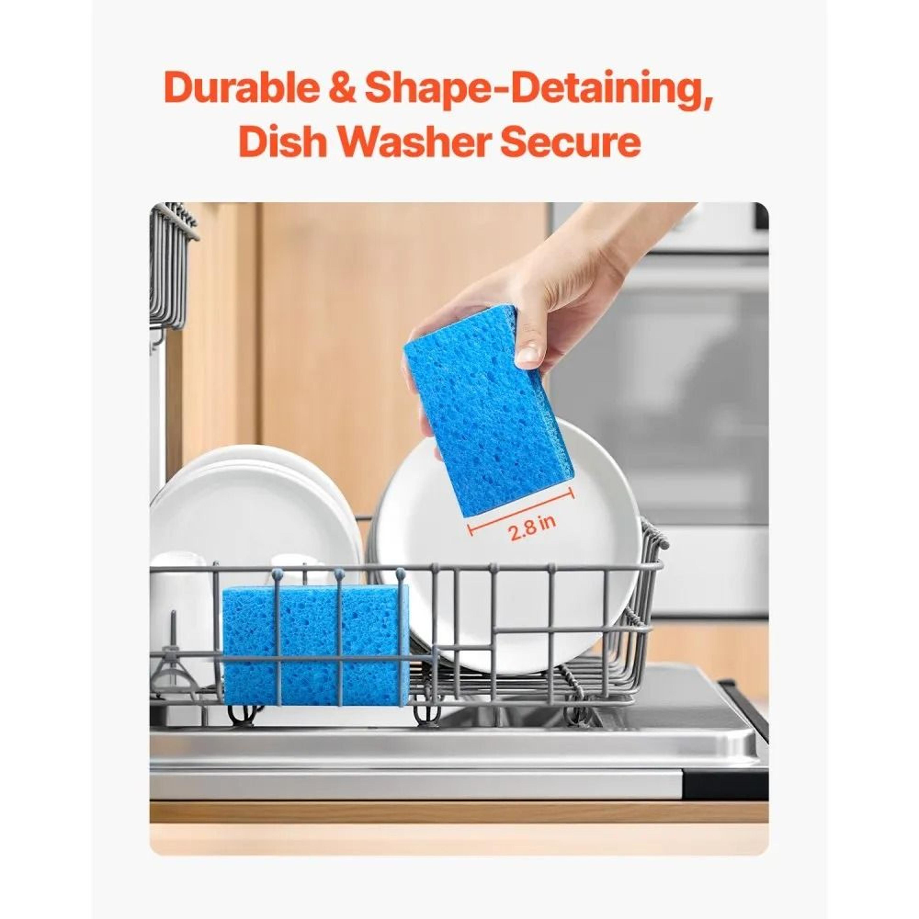 12 Pack Natural Cellulose Kitchen Sponges With DualSided Scrub Pads 4