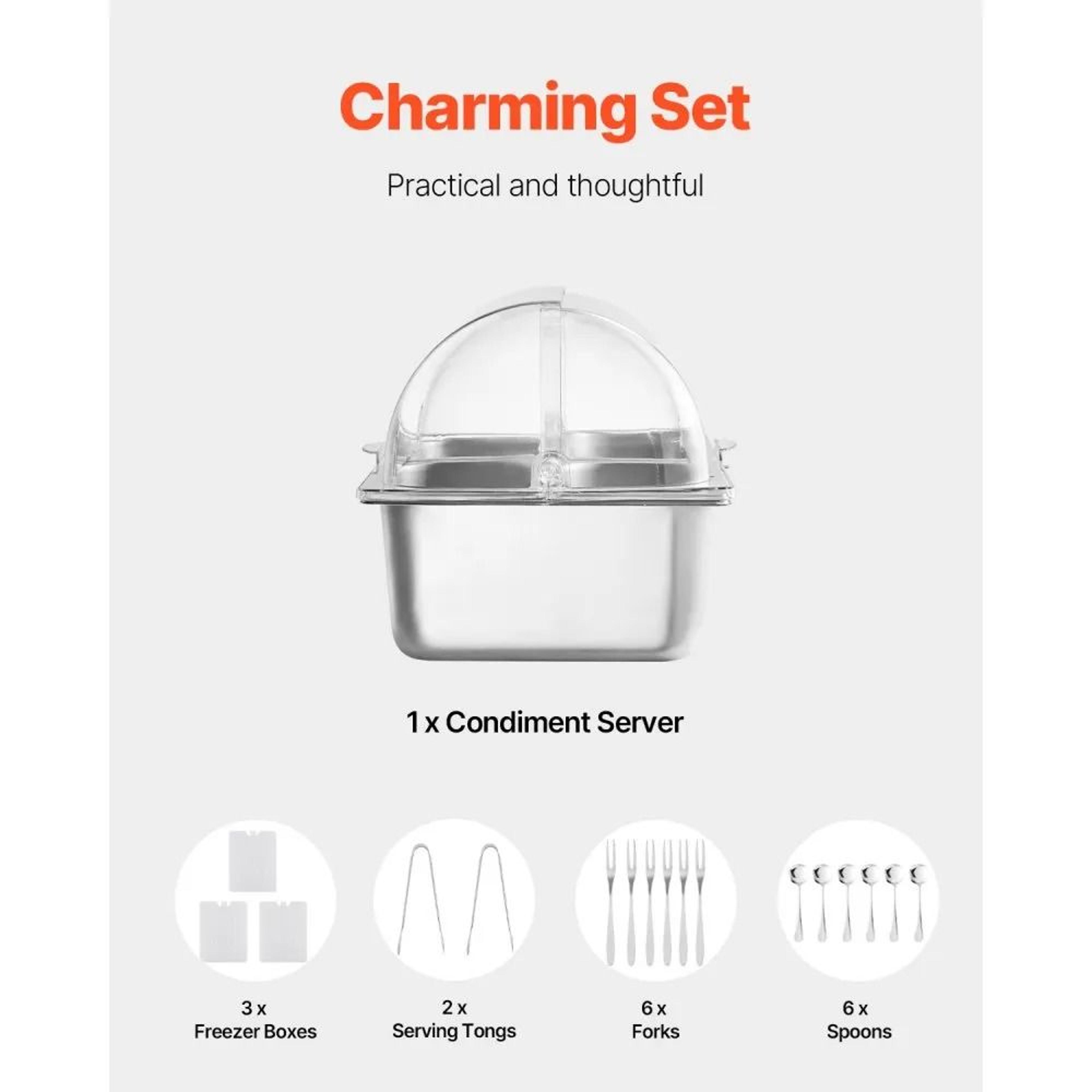 4Pan Stainless Steel Buffet Food Server With Clear RollBack Lid 6