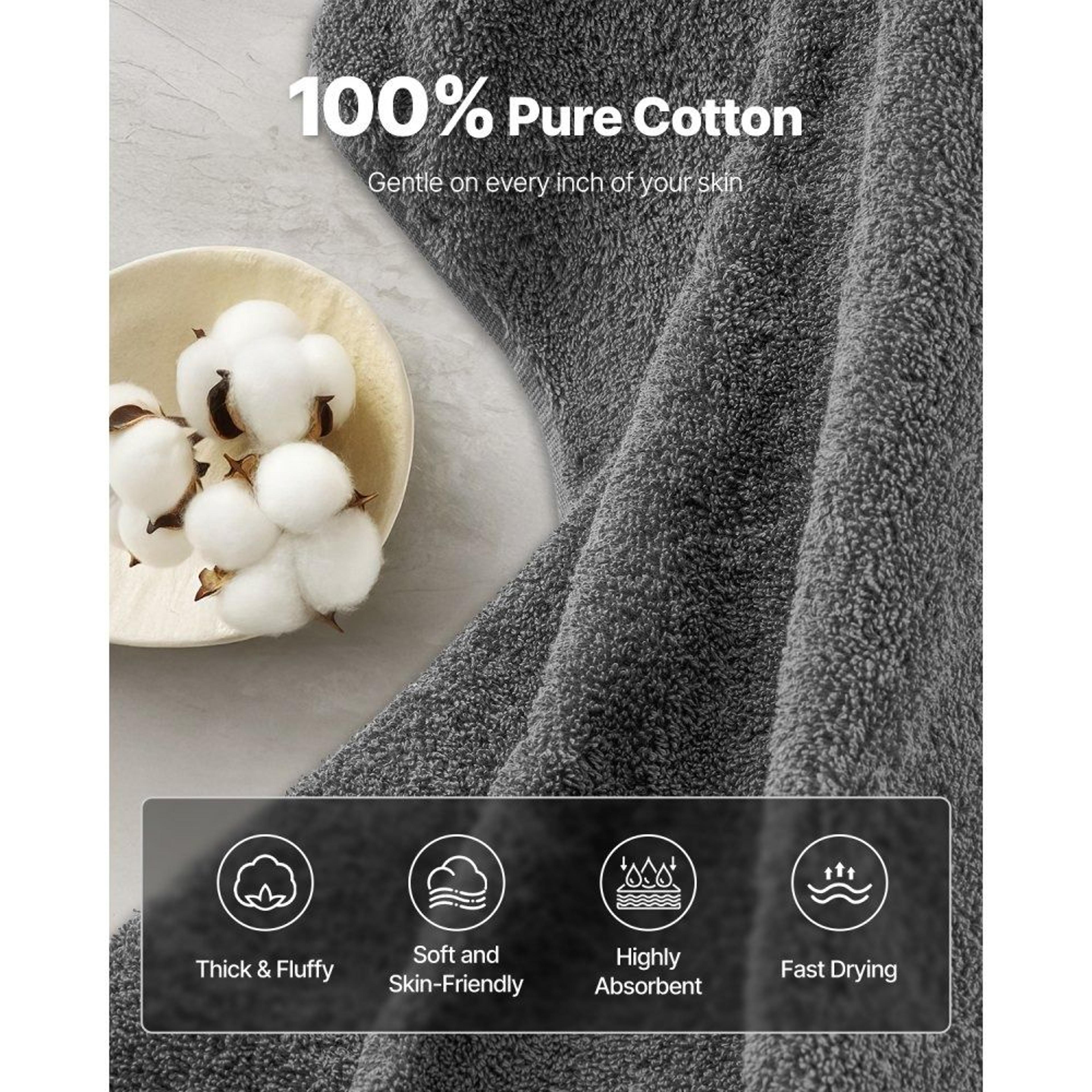 6Piece 100 Cotton Bathroom Towel Set With 600 GSM Soft Absorbent Towels 1
