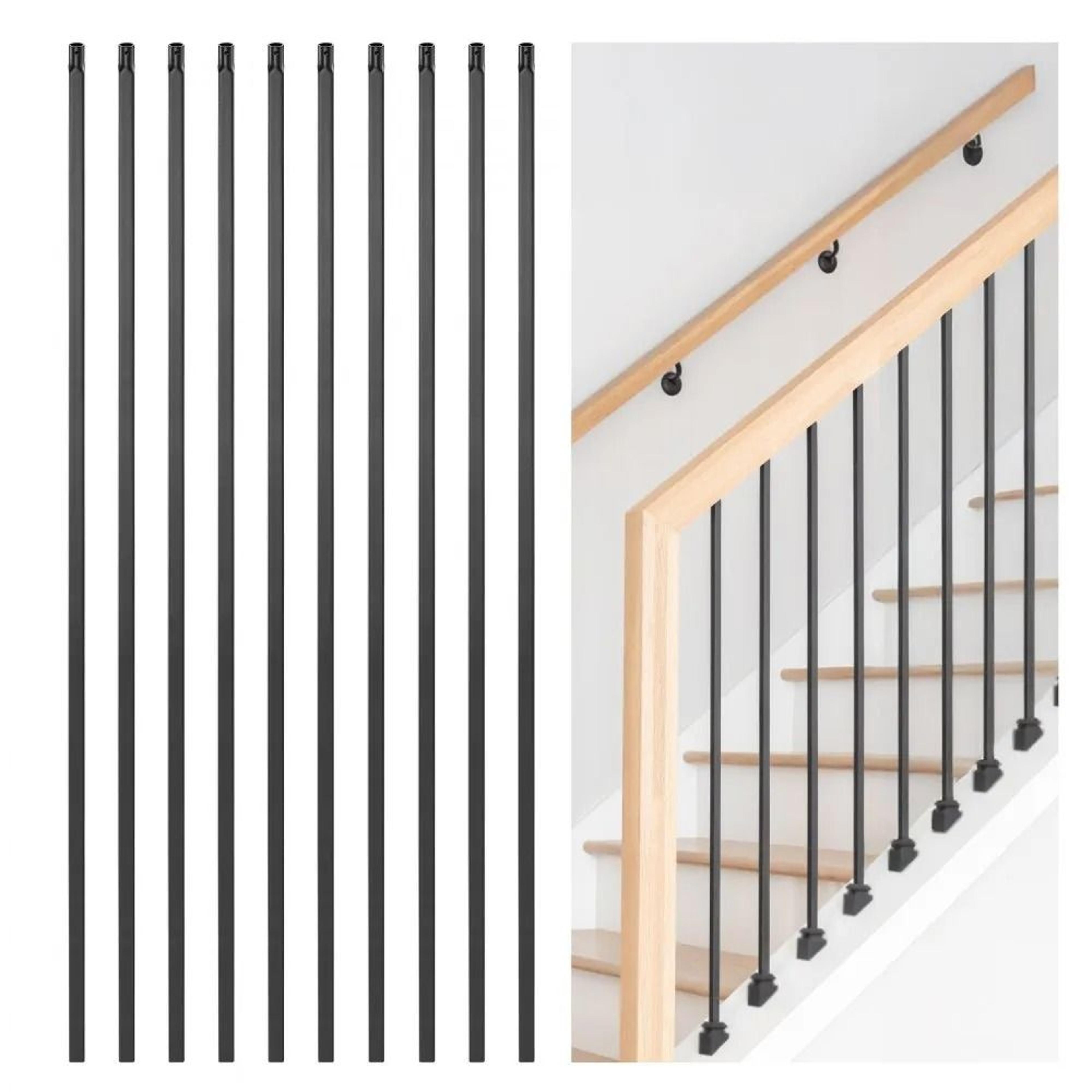 31 Pack 44 Inch Carbon Steel Stair Balusters With Matte Black Finish 7
