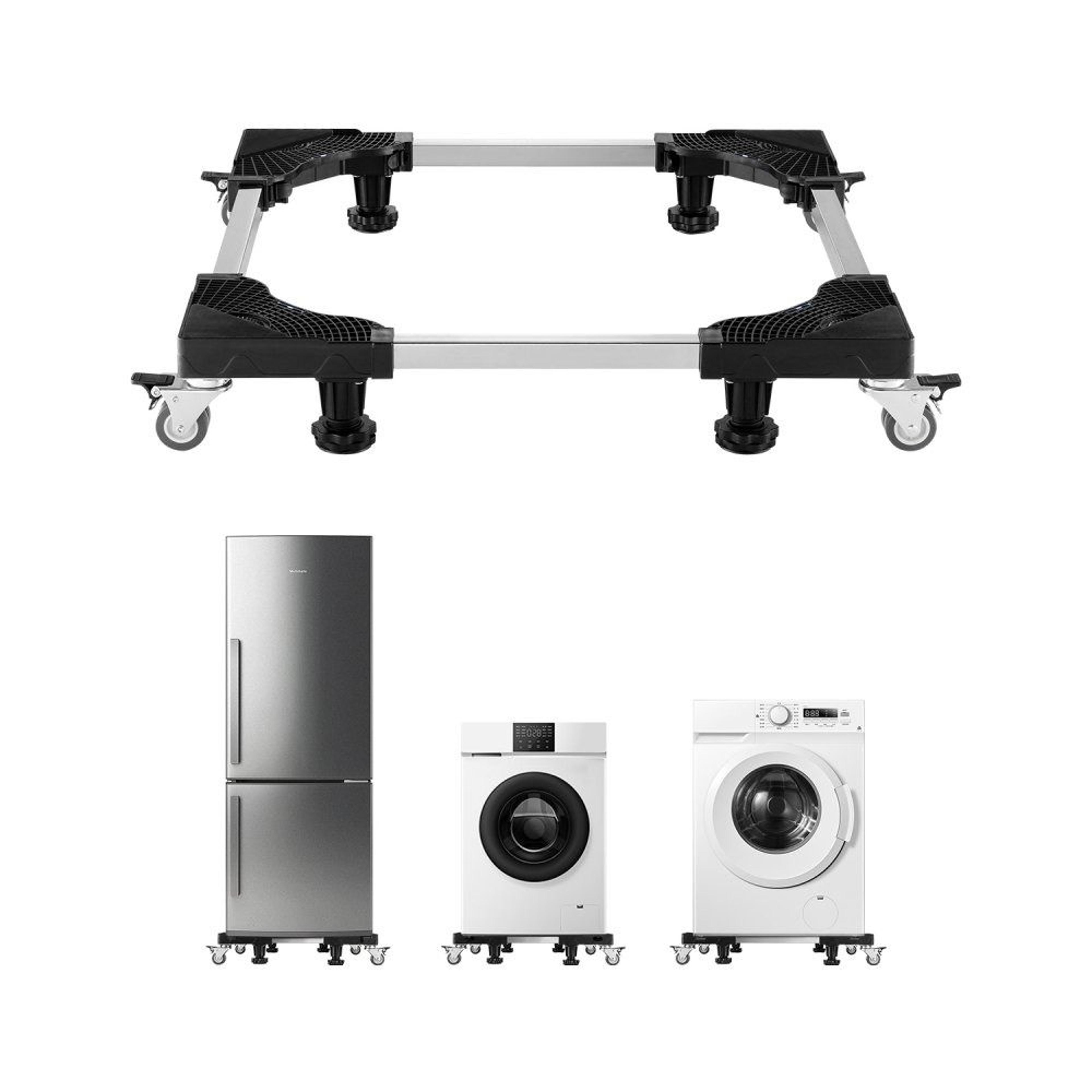 adjustable heavy-duty appliance dolly with locking wheels and 1100 lb capacity