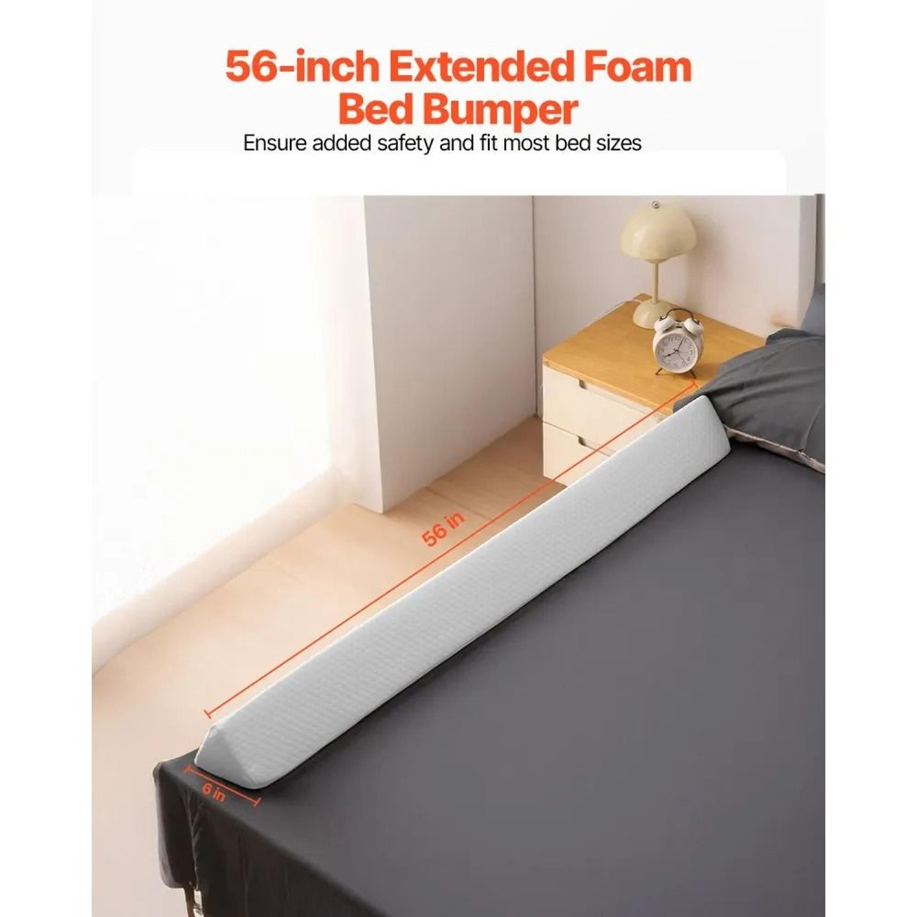 56Inch Toddler Bed Bumper With NonSlip Base And Washable Cover 1