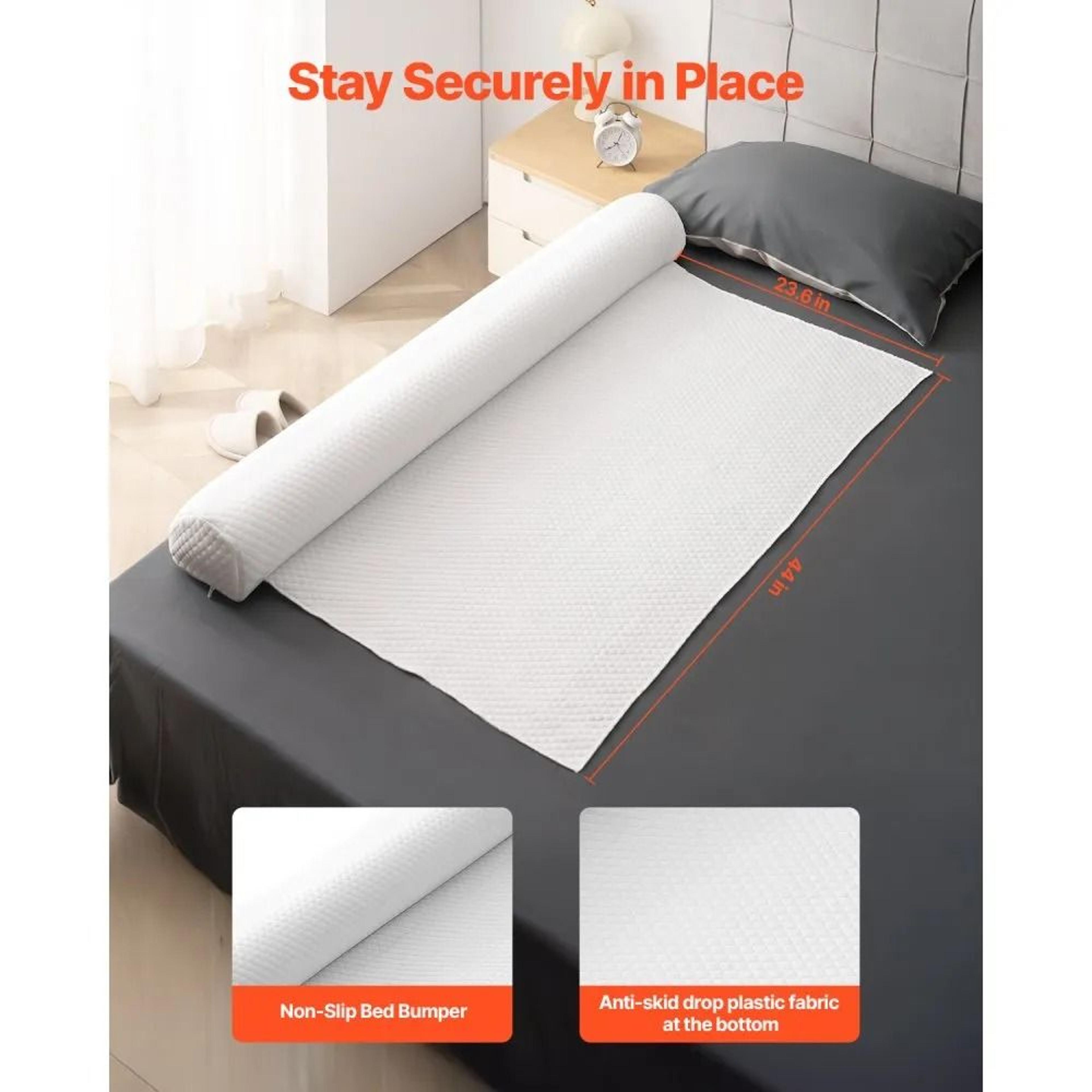 Inflatable Toddler Bed Bumpers 52Inch With NonSlip Safety Flap 2Pack 1