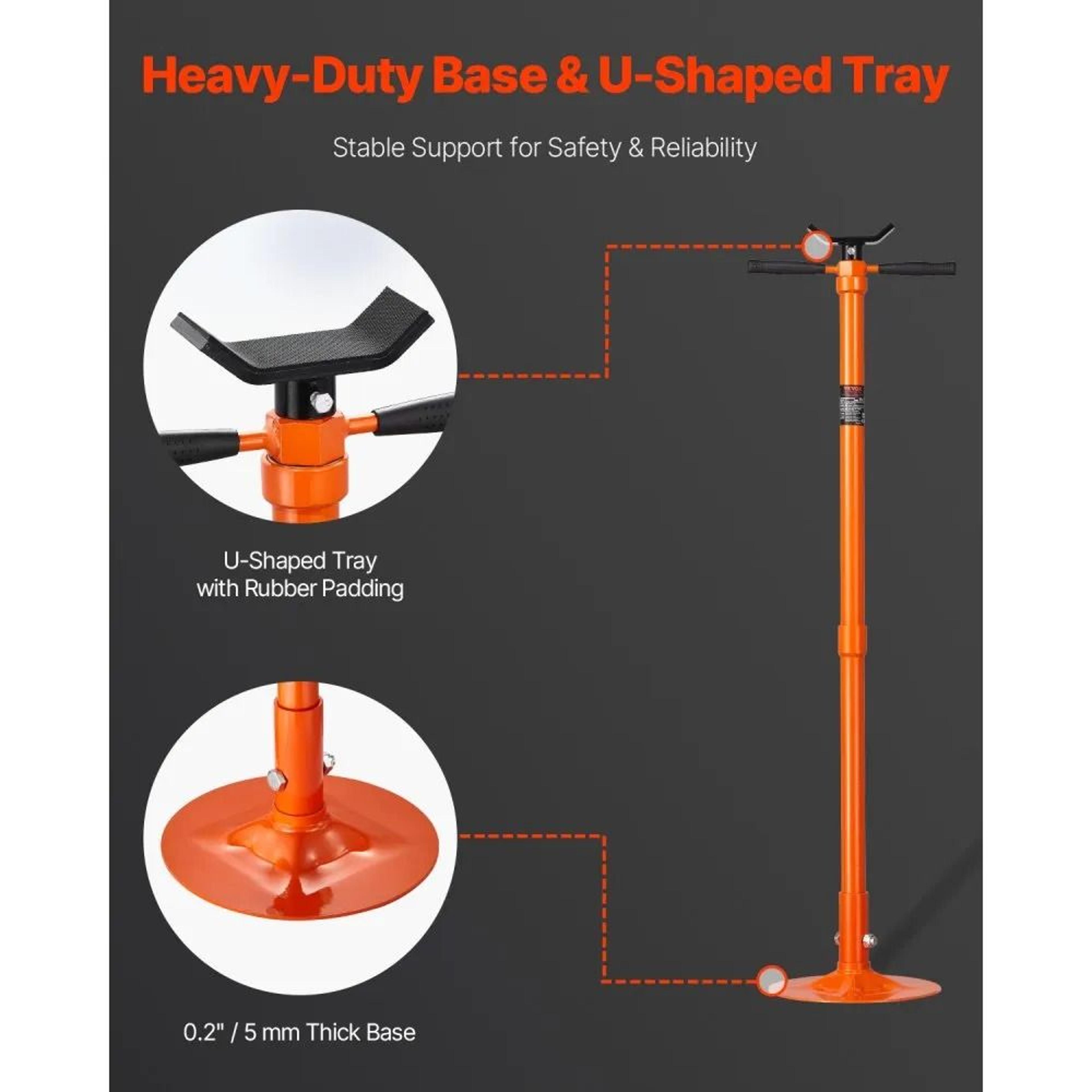 Underhoist Support Stand With 34 Ton Capacity And Adjustable 52876 Inch Height 4