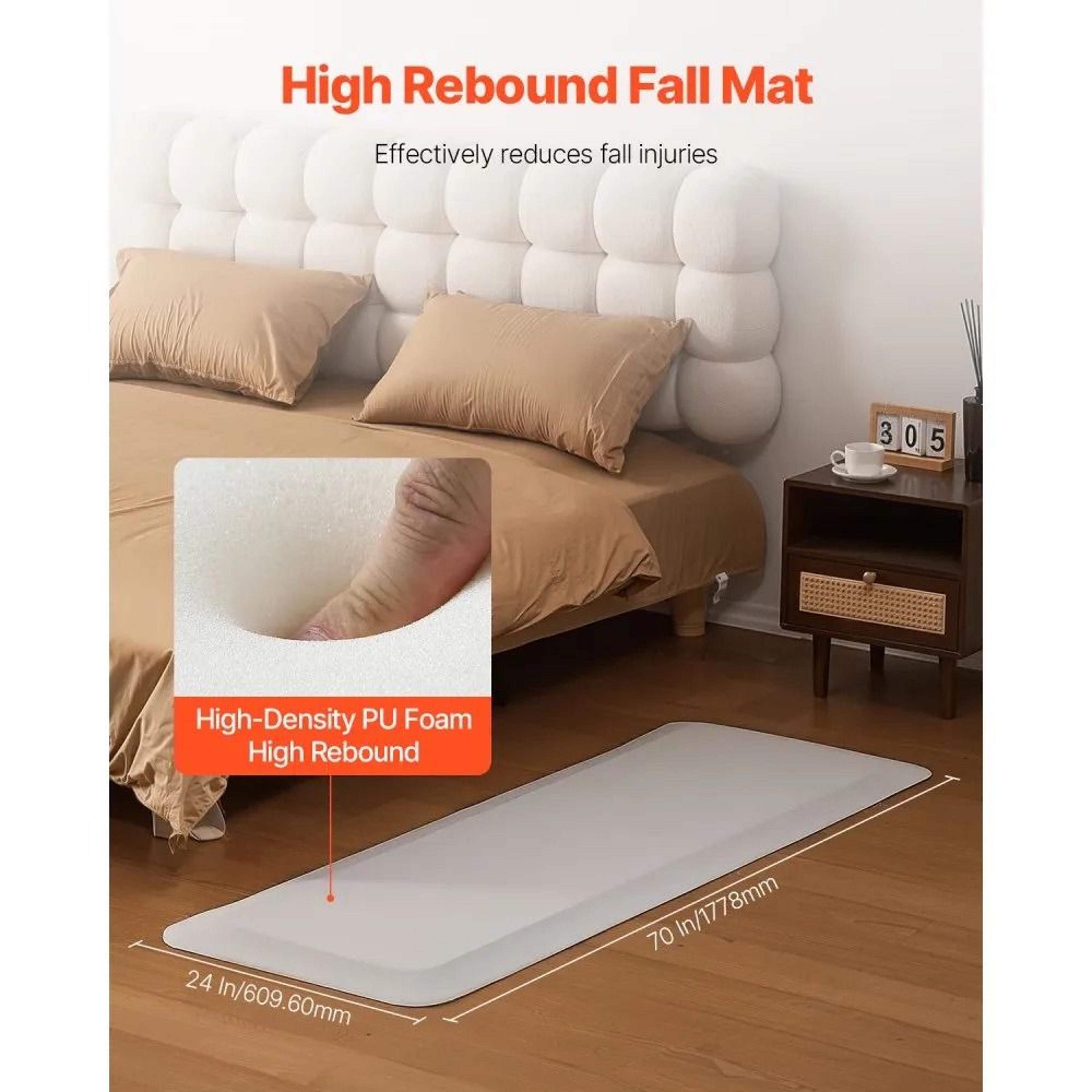 Fall Protection Mat For Elderly With 34Inch Cushioning And NonSlip Beveled Edges 1