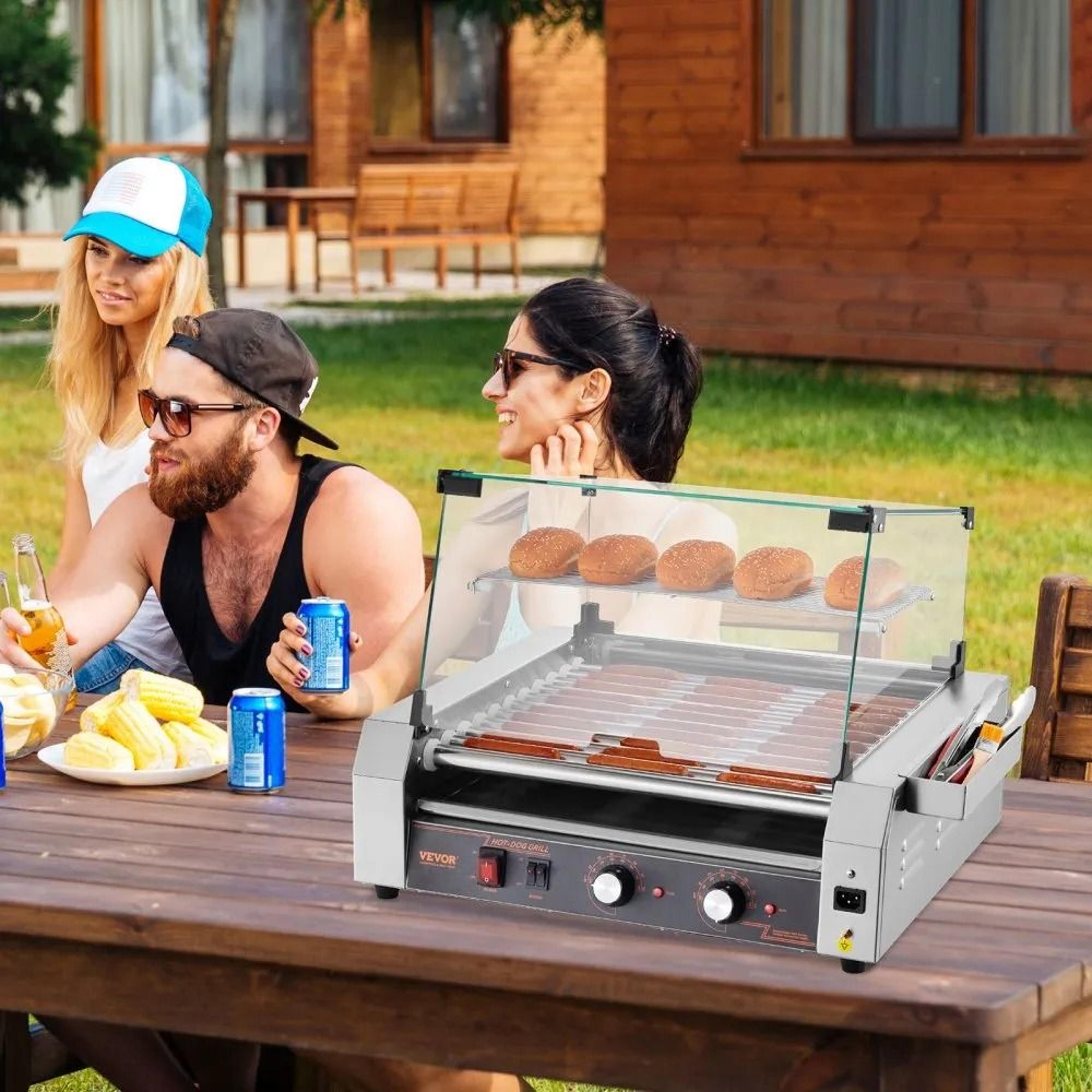 Commercial Hot Dog Roller Grill With 11 Stainless Steel Rollers And Dual Temperature Control 6