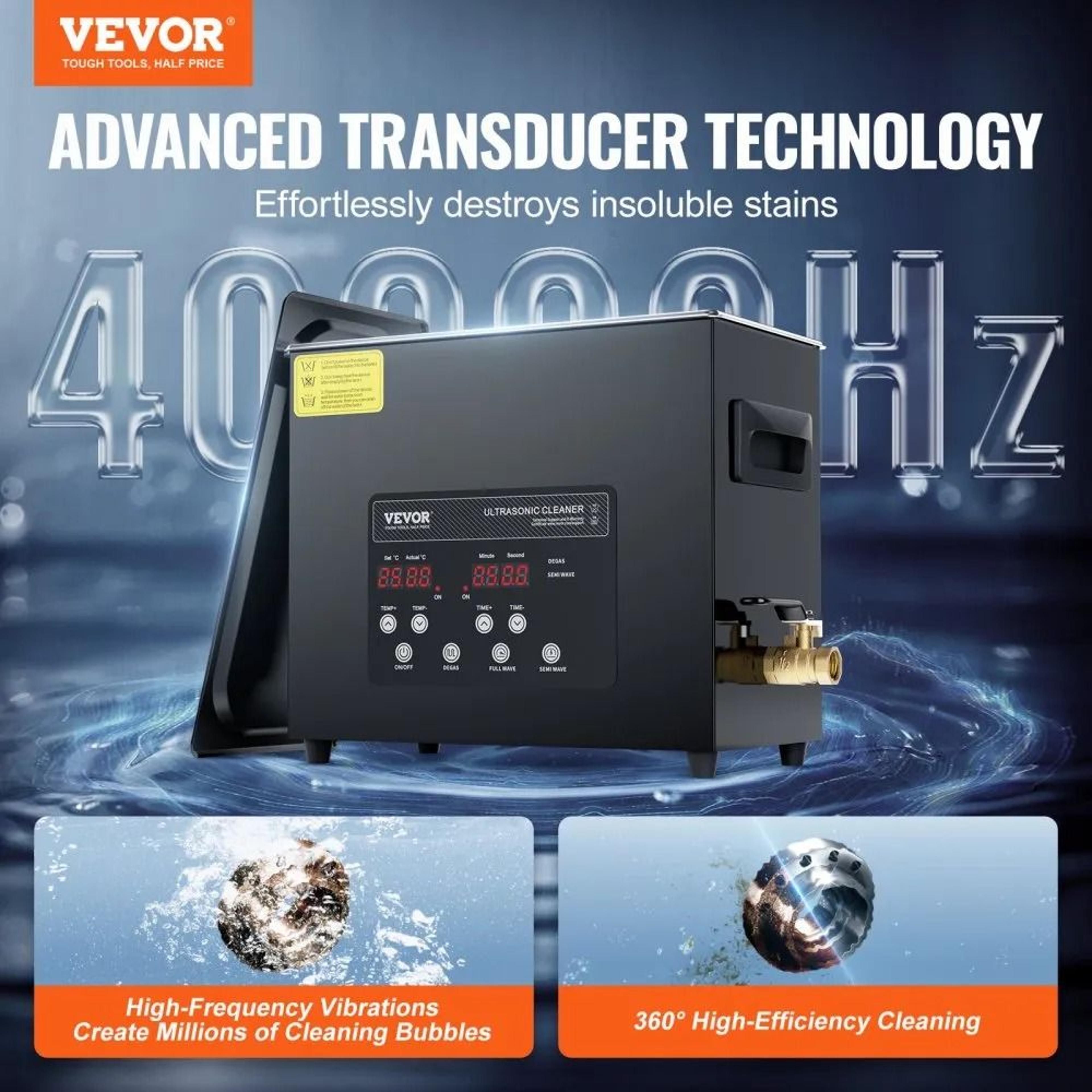 6L Ultrasonic Cleaner With 40kHz Digital Timer And Adjustable Heater 1