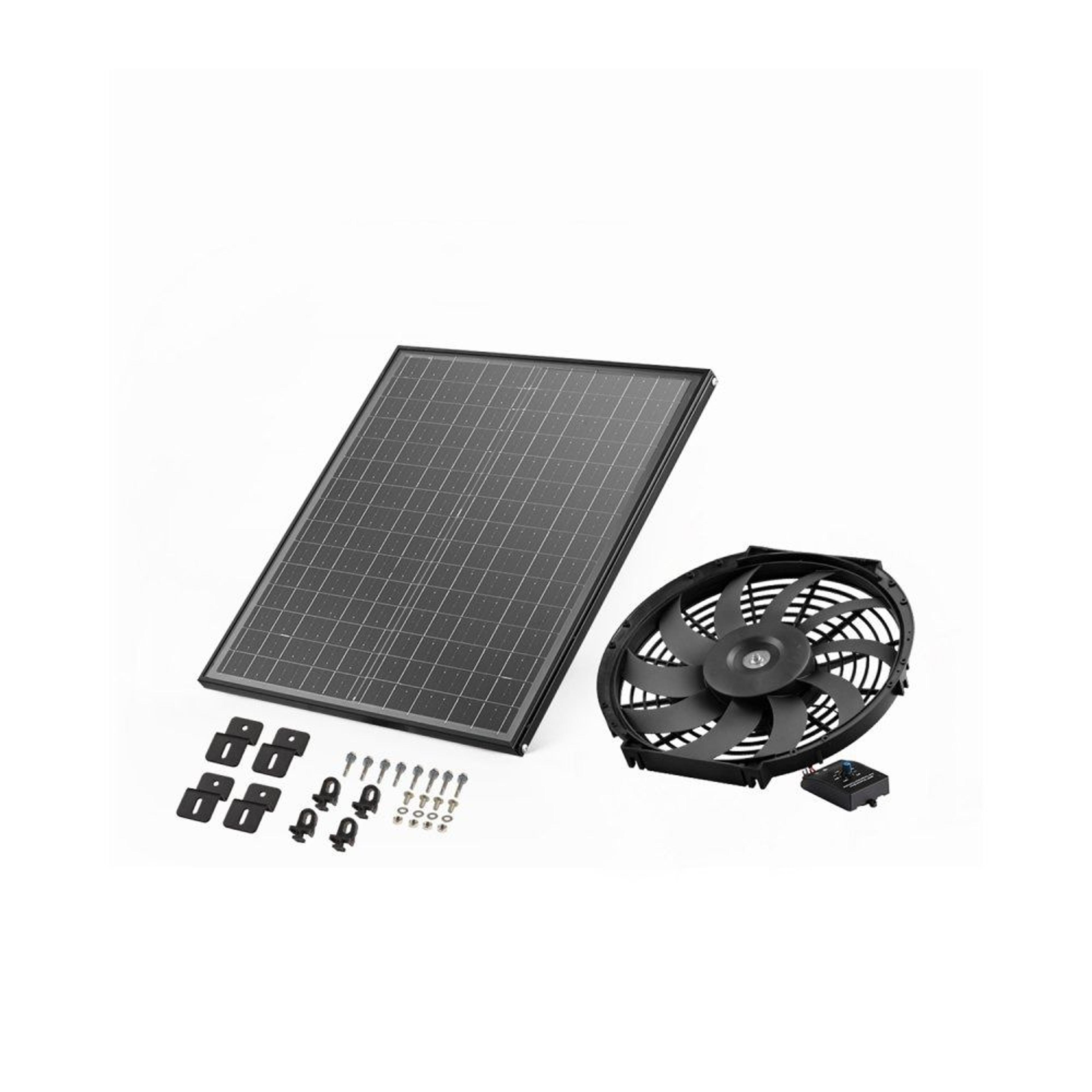 12-inch solar powered gable mount attic exhaust fan with thermostat 1300 cfm
