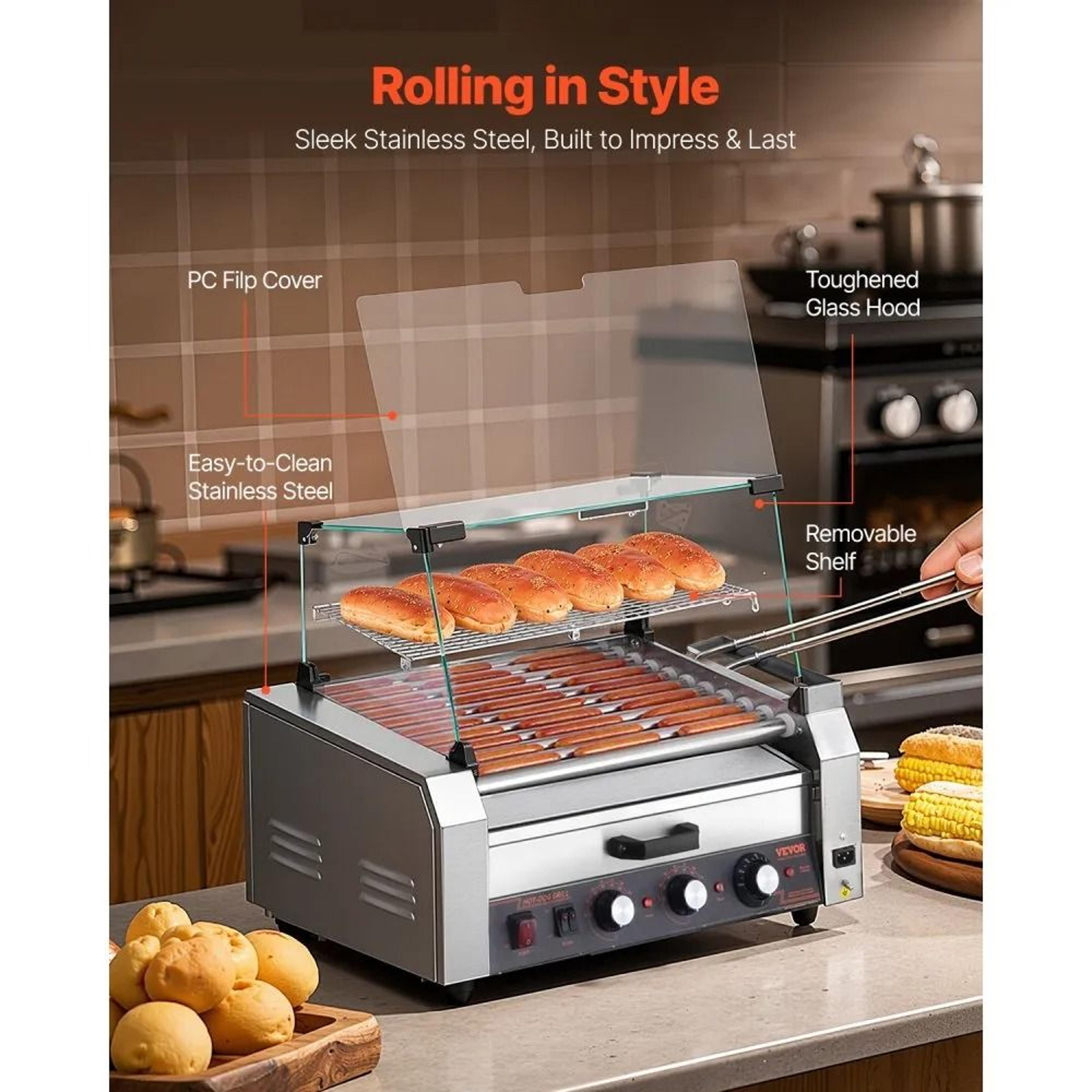 Commercial Hot Dog Roller Grill With 11 Rollers And 30 Hot Dog Capacity 3