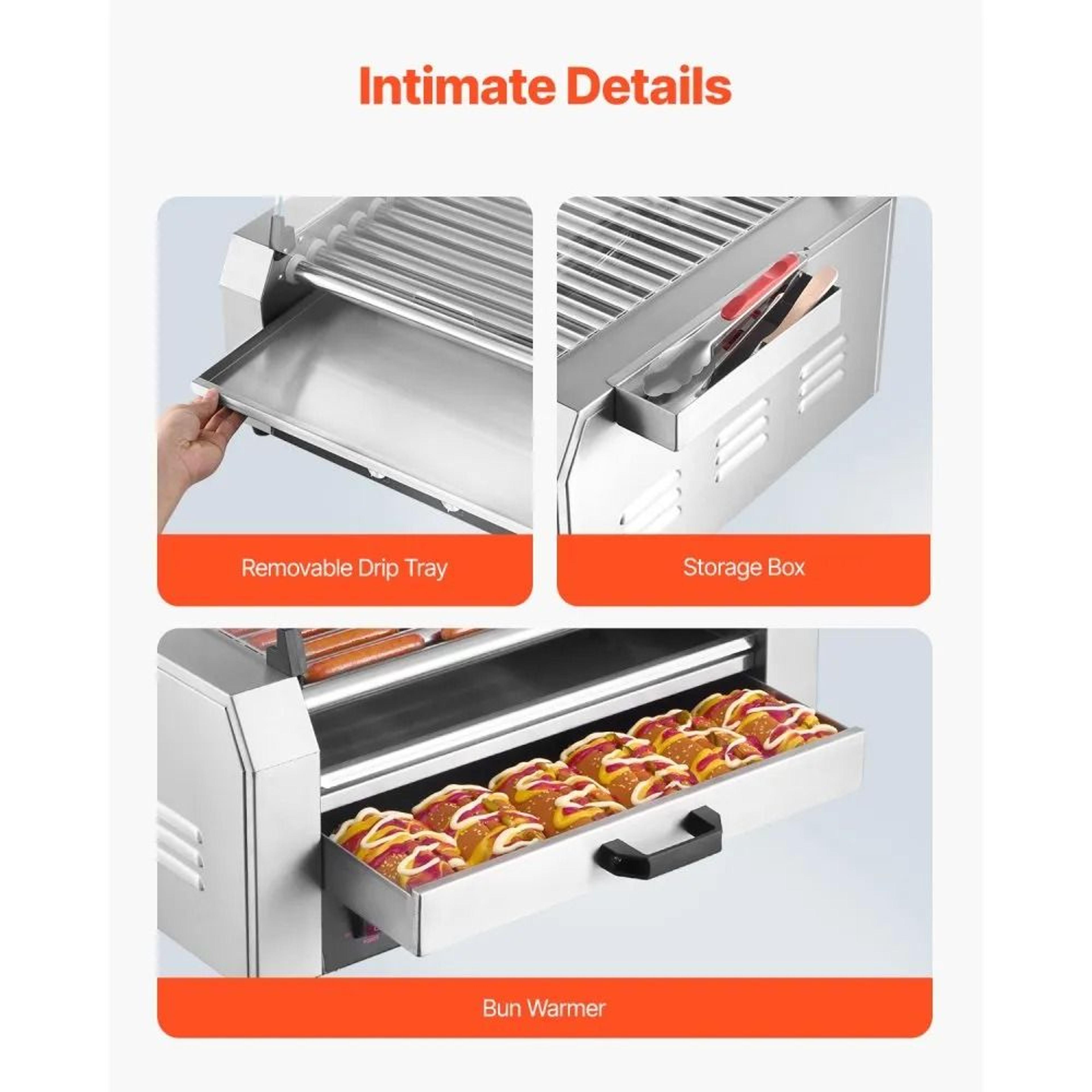 Commercial Hot Dog Roller Grill With 11 Rollers And 30 Hot Dog Capacity 5