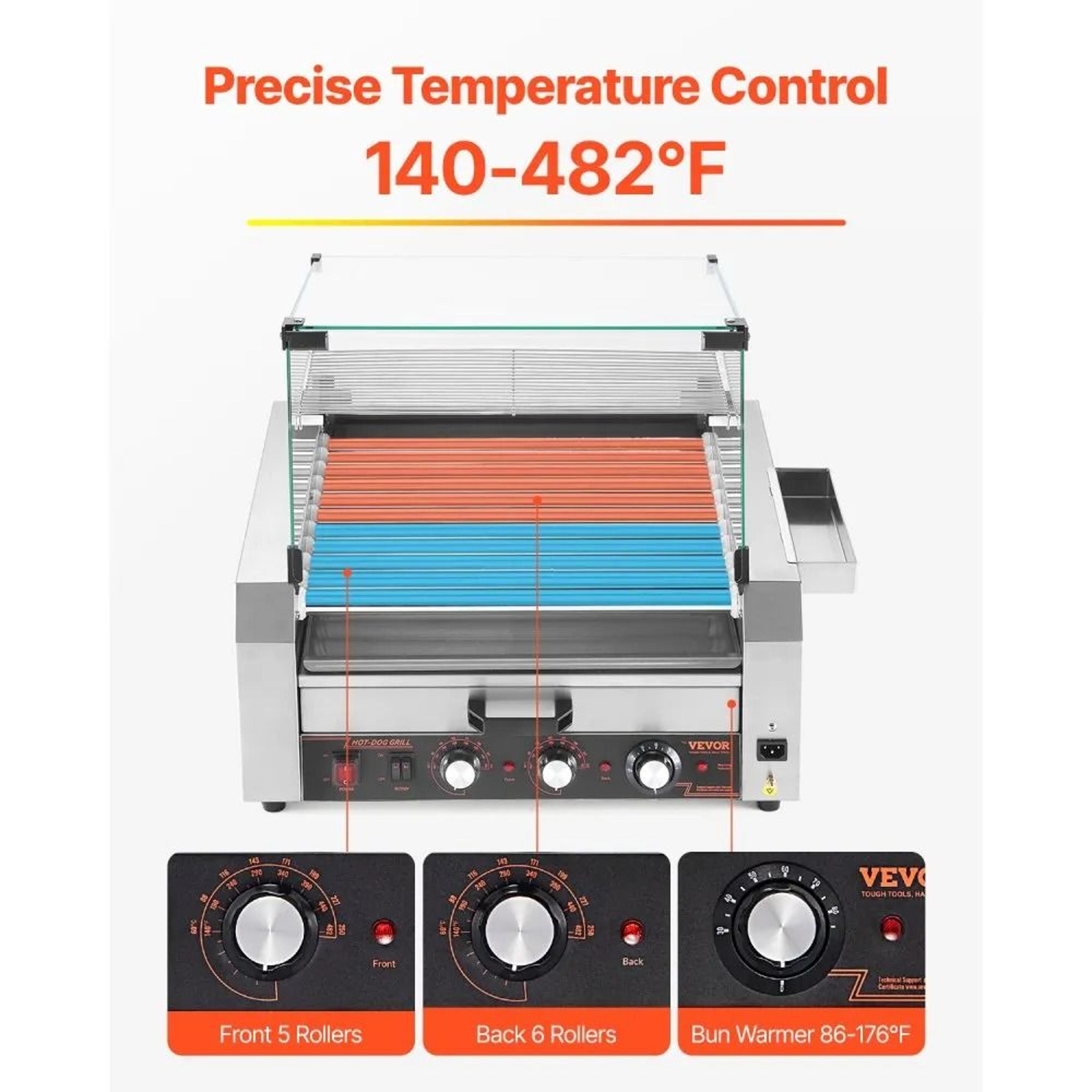 Commercial Hot Dog Roller Grill With 11 Rollers And 30 Hot Dog Capacity 4