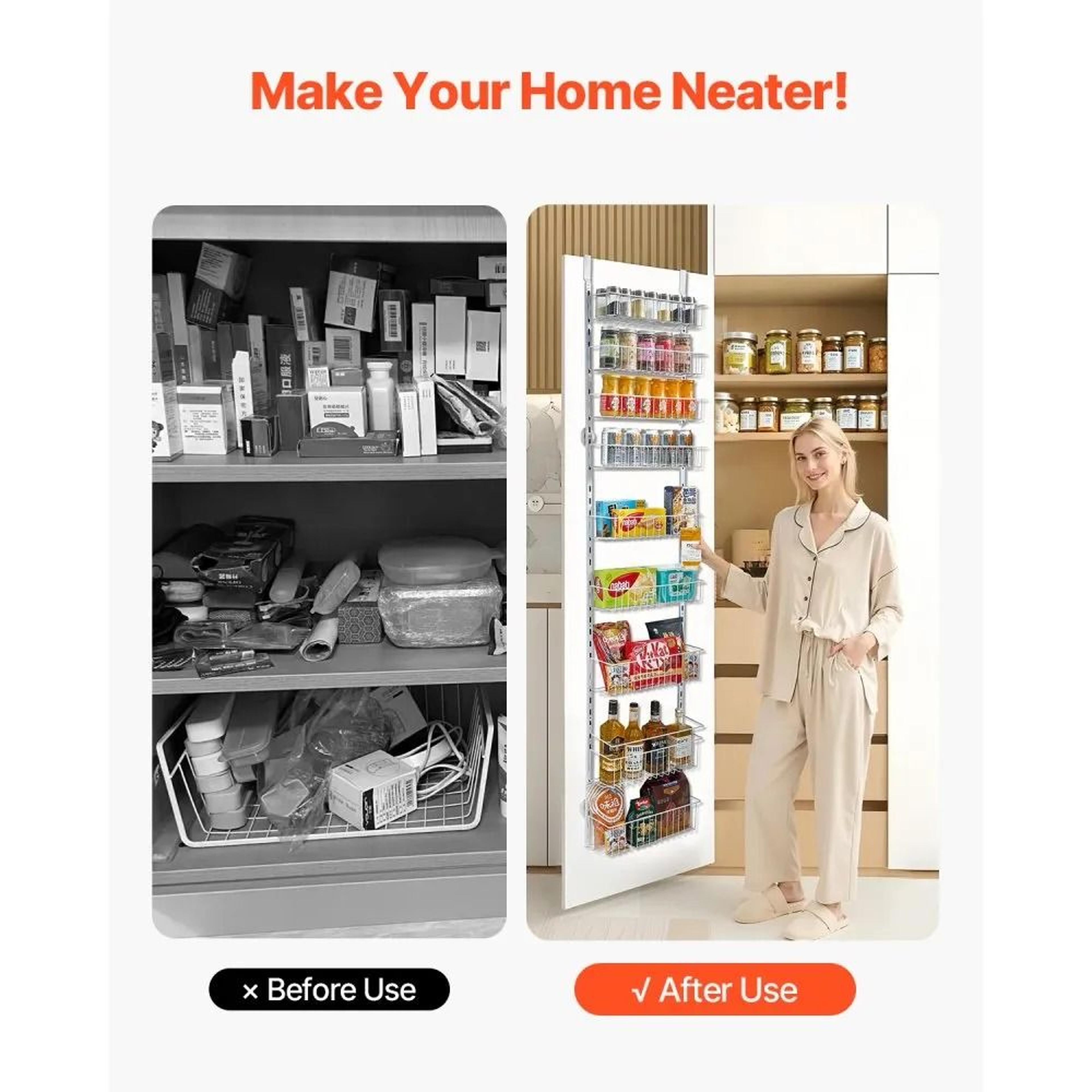 9Tier Over The Door Pantry Organizer With Adjustable Steel Baskets 3