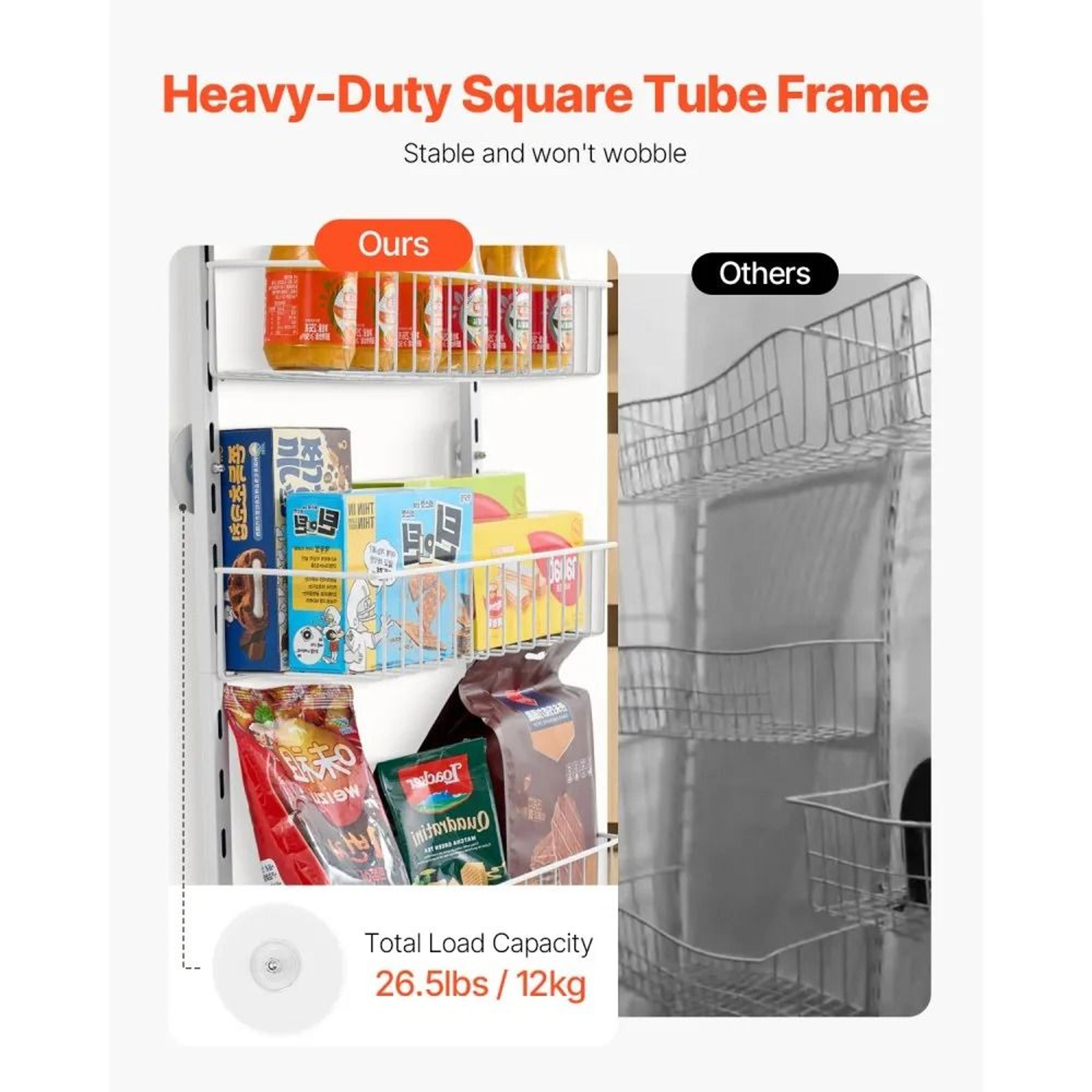 8Tier Over The Door Pantry Organizer With Adjustable Steel Baskets 3