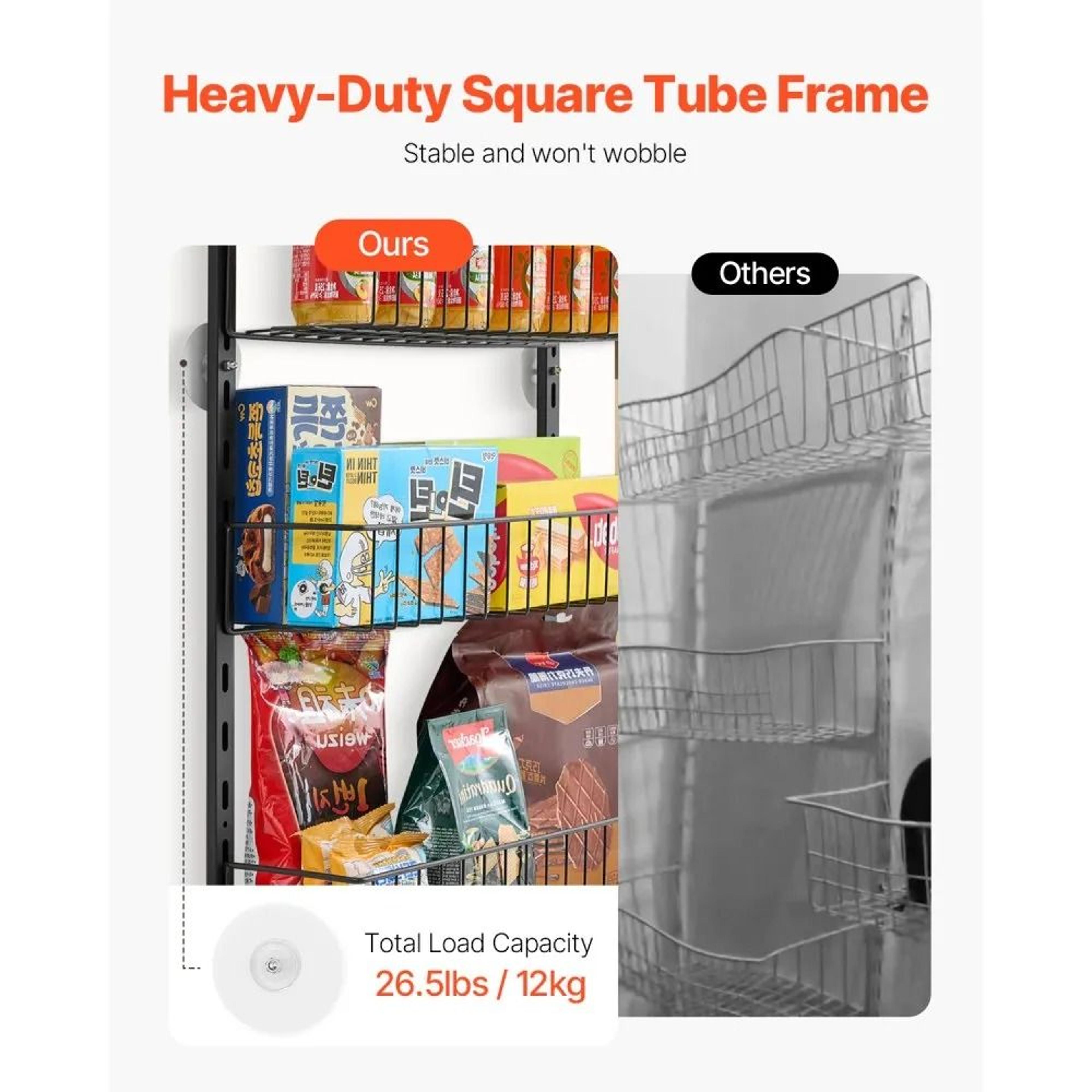 8Tier Over The Door Pantry Organizer With Adjustable Steel Storage Baskets 3