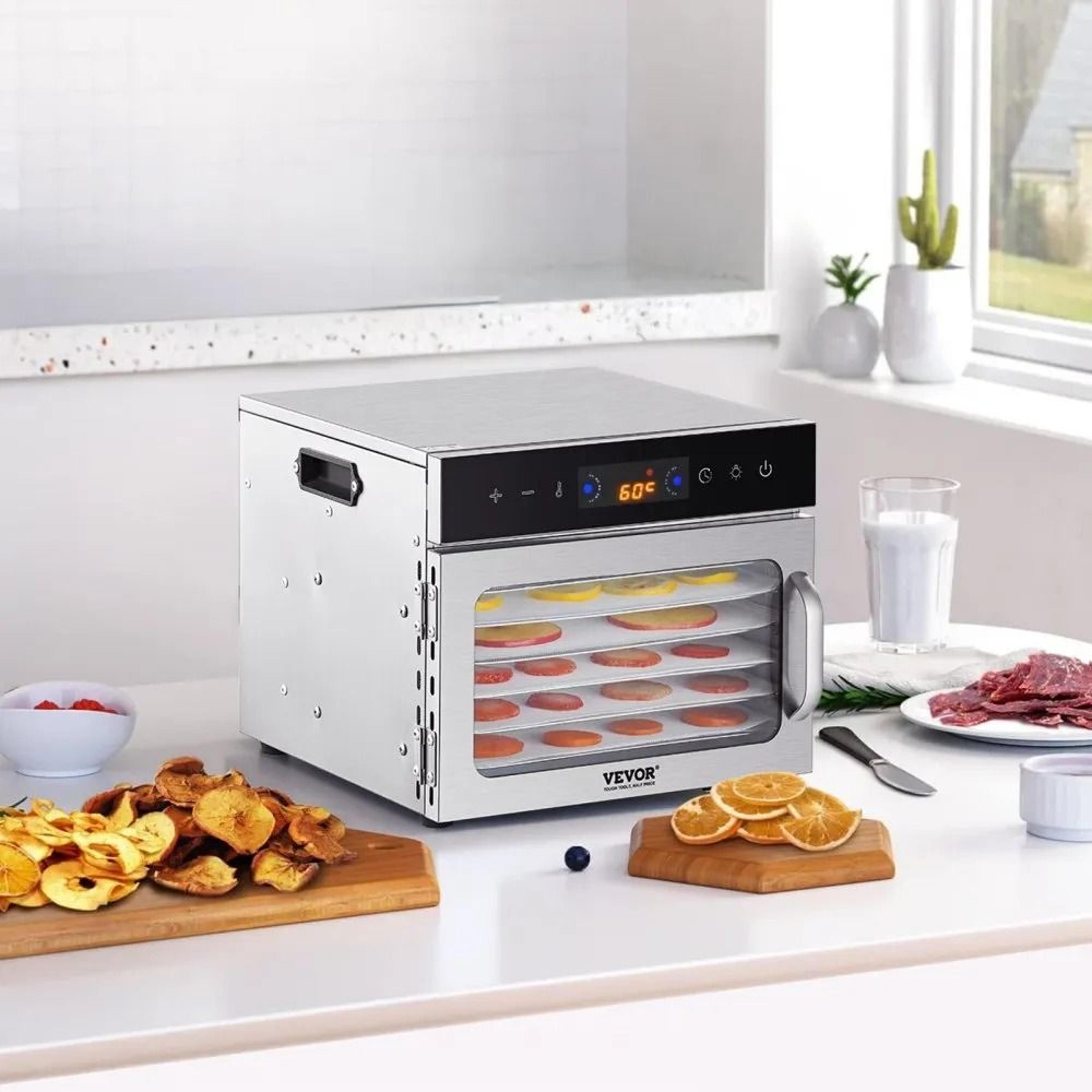 400W Food Dehydrator Machine With 6 Stainless Steel Trays And 24Hour Timer 6