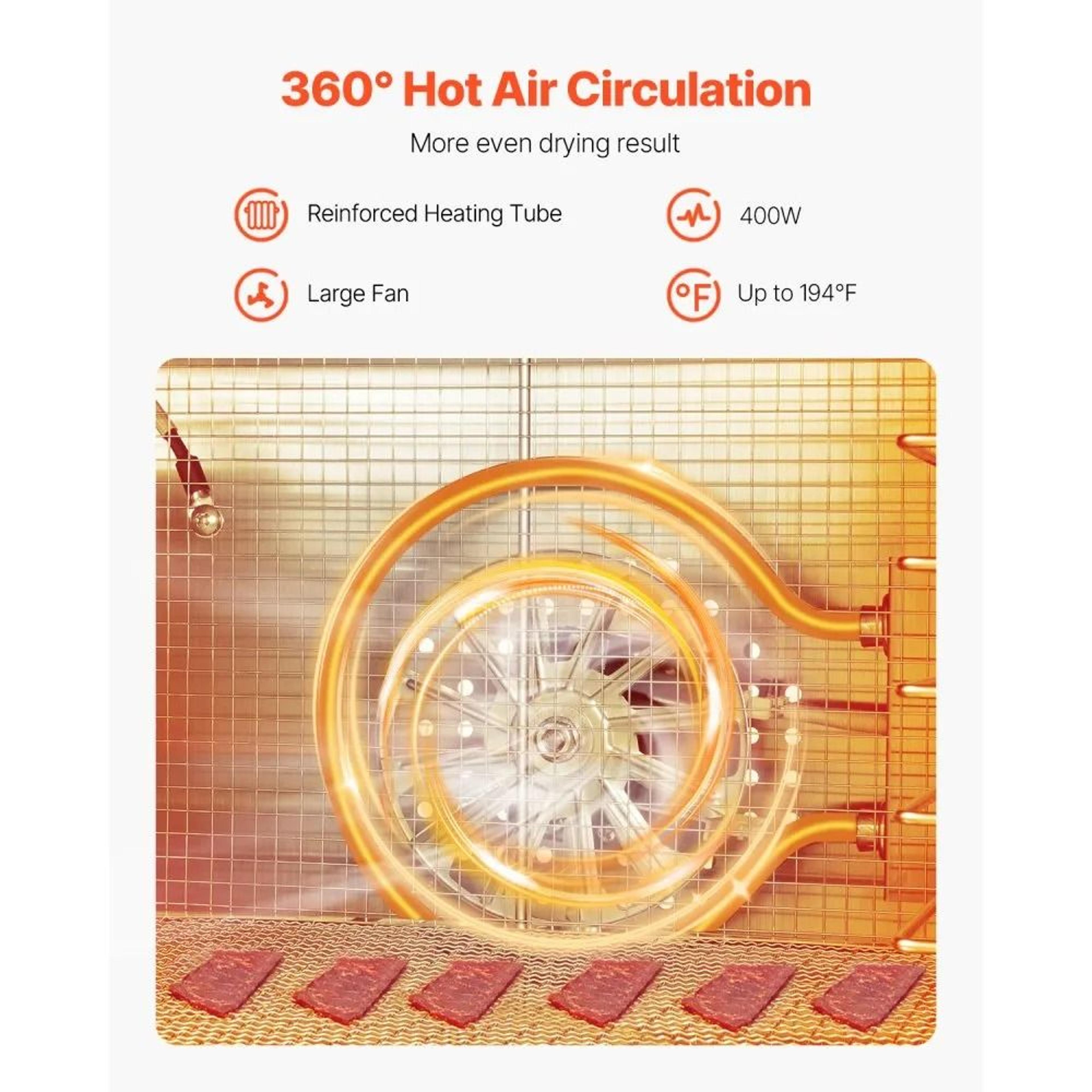 400W Food Dehydrator Machine With 6 Stainless Steel Trays And 24Hour Timer 1