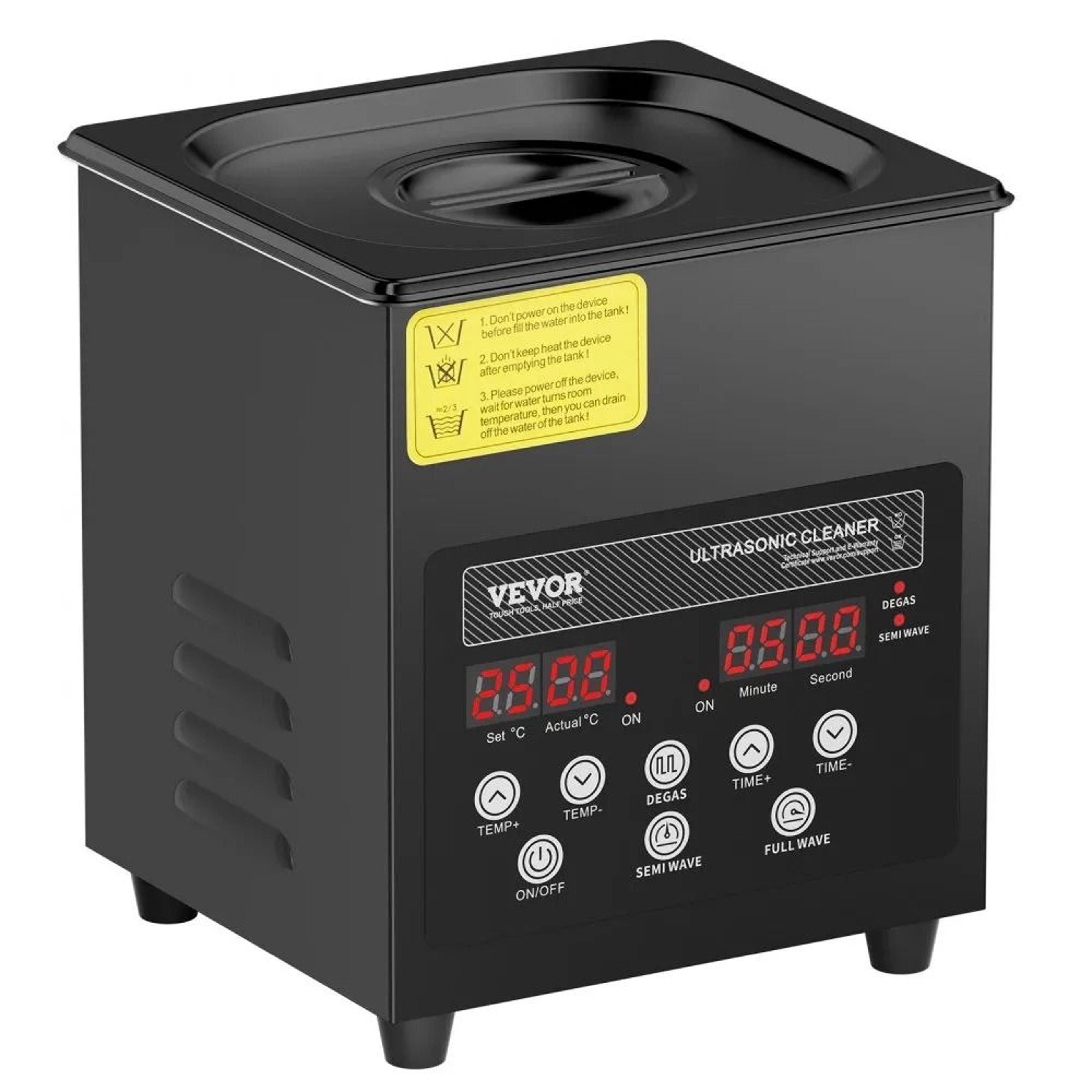 2L Ultrasonic Cleaner With 40kHz Cleaning Power And Digital Heater Timer 8