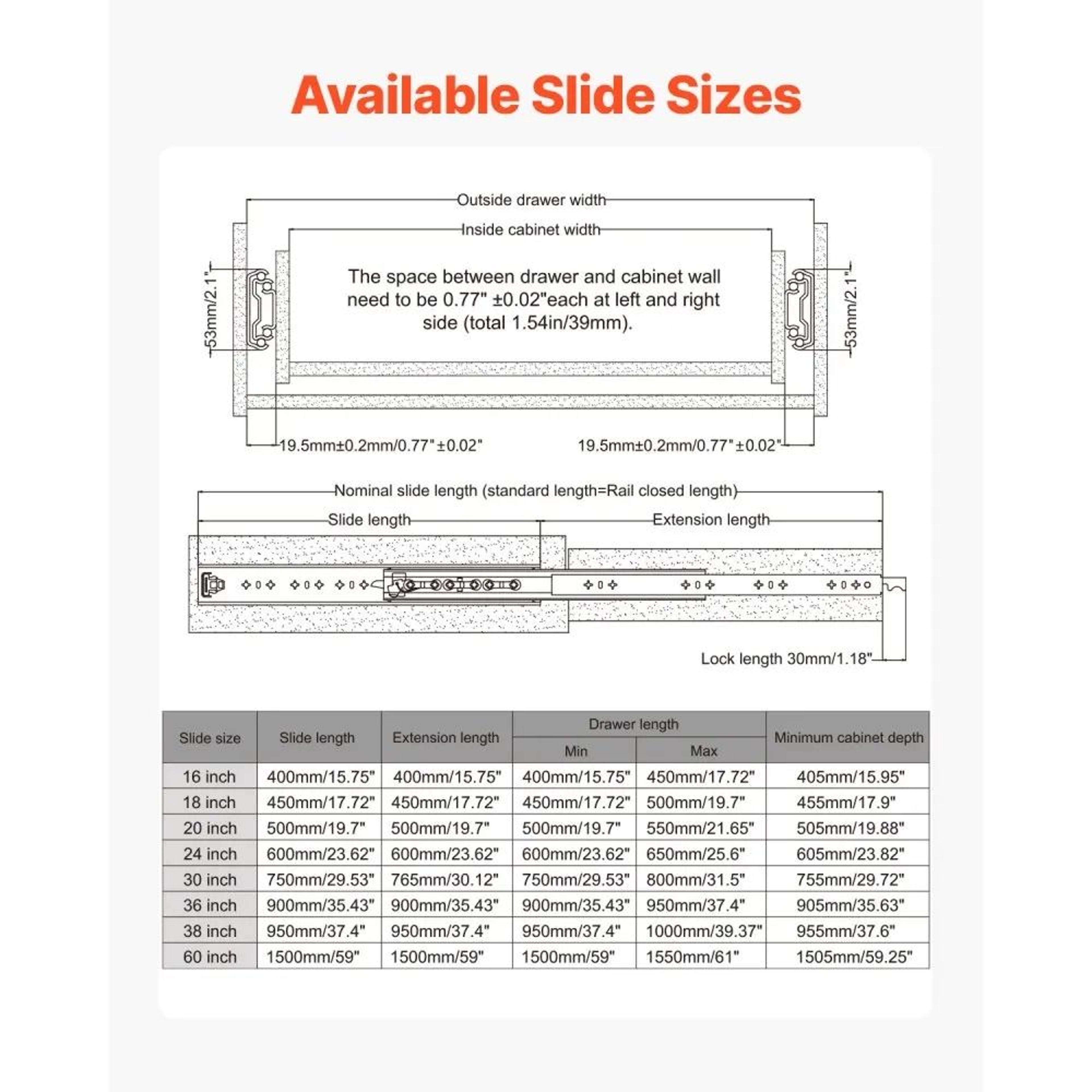 18Inch Heavy Duty Locking Drawer Slides With 250 Lb Capacity And Full Extension 5