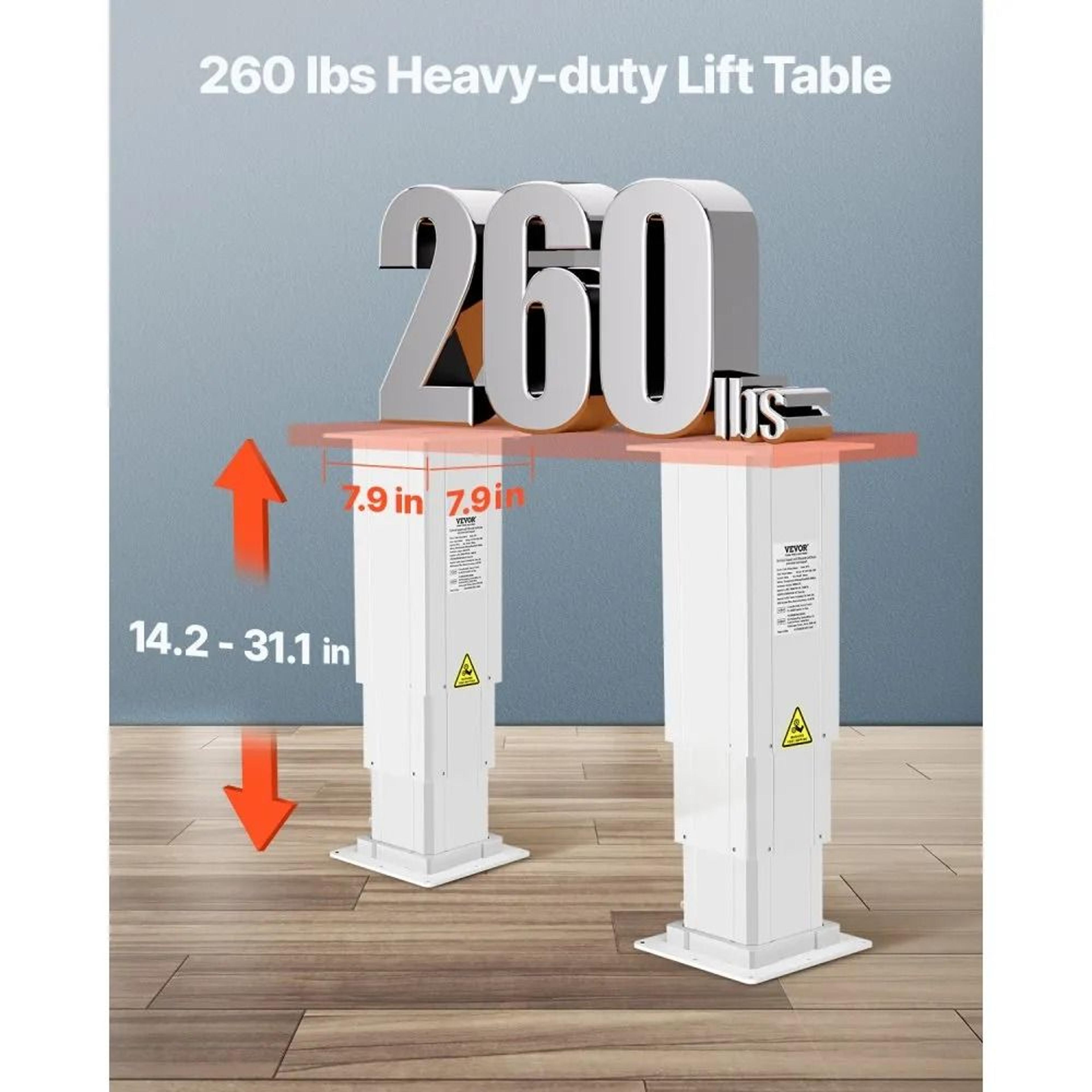 Electric Lifting Column System With 260 Lbs Capacity And Adjustable Height 1