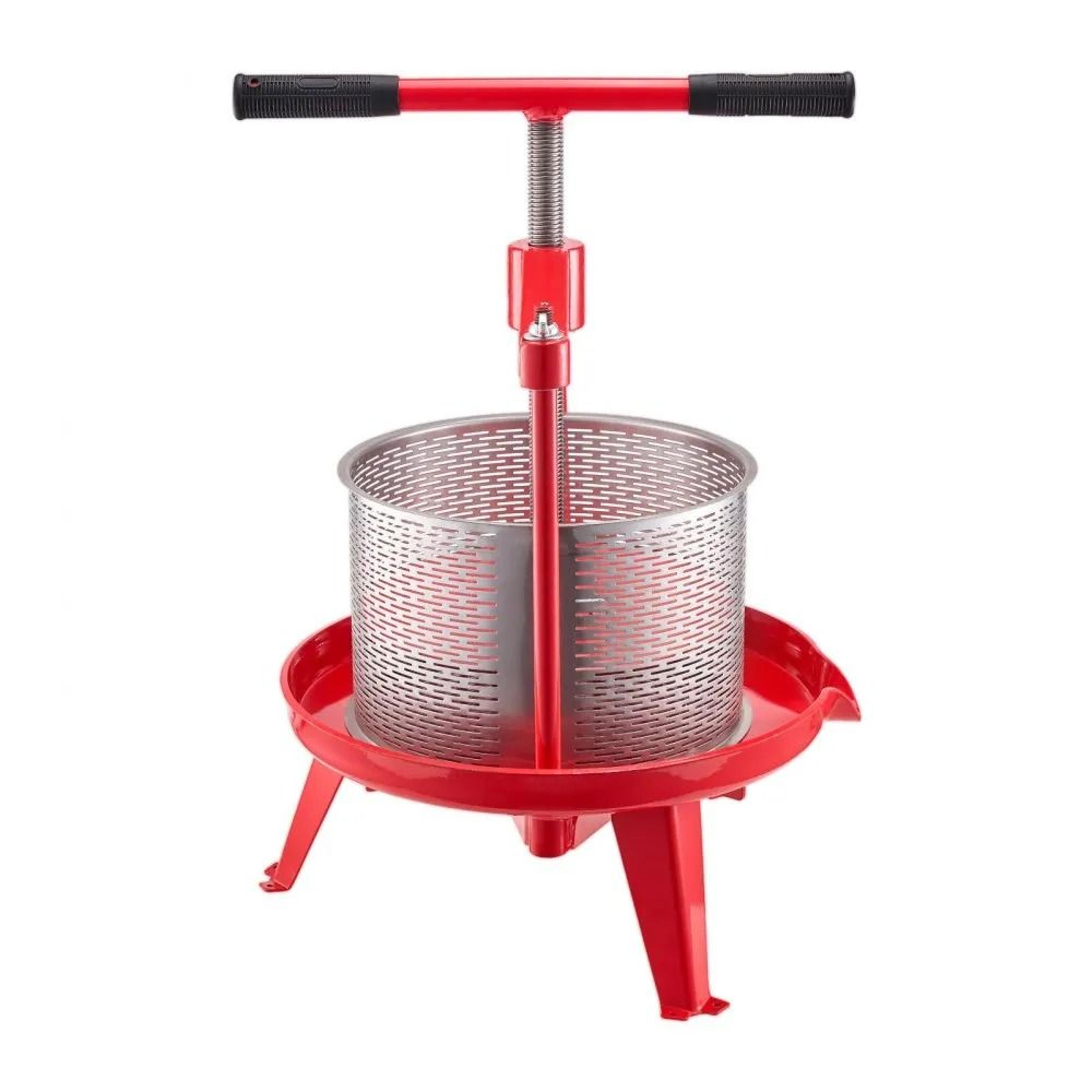 9l manual fruit wine press with stainless steel basket and t-handle