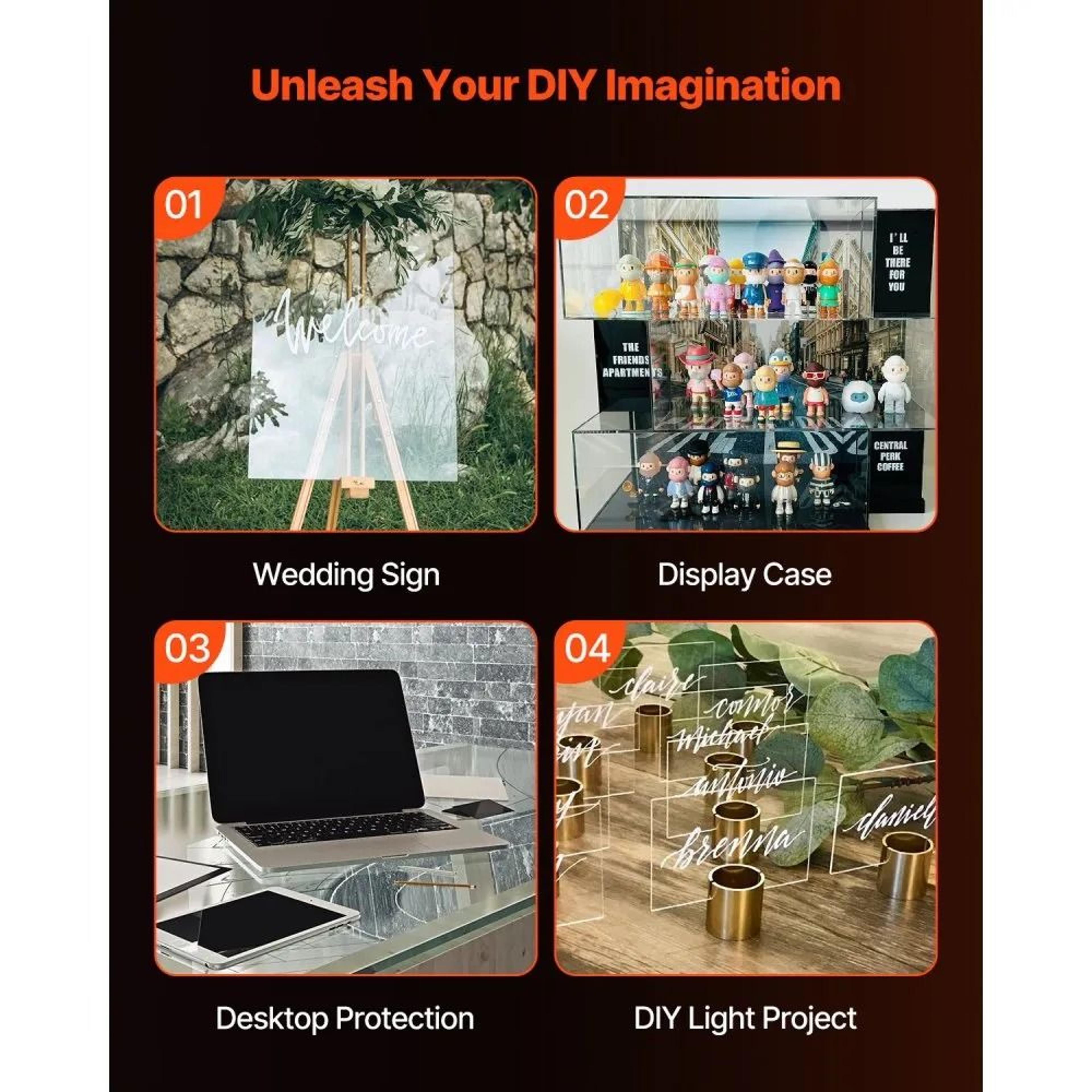 Clear Acrylic Plexiglass Sheets 24 X 36 Inch 14 Inch Thick 2Pack For DIY Crafts And Displays 4