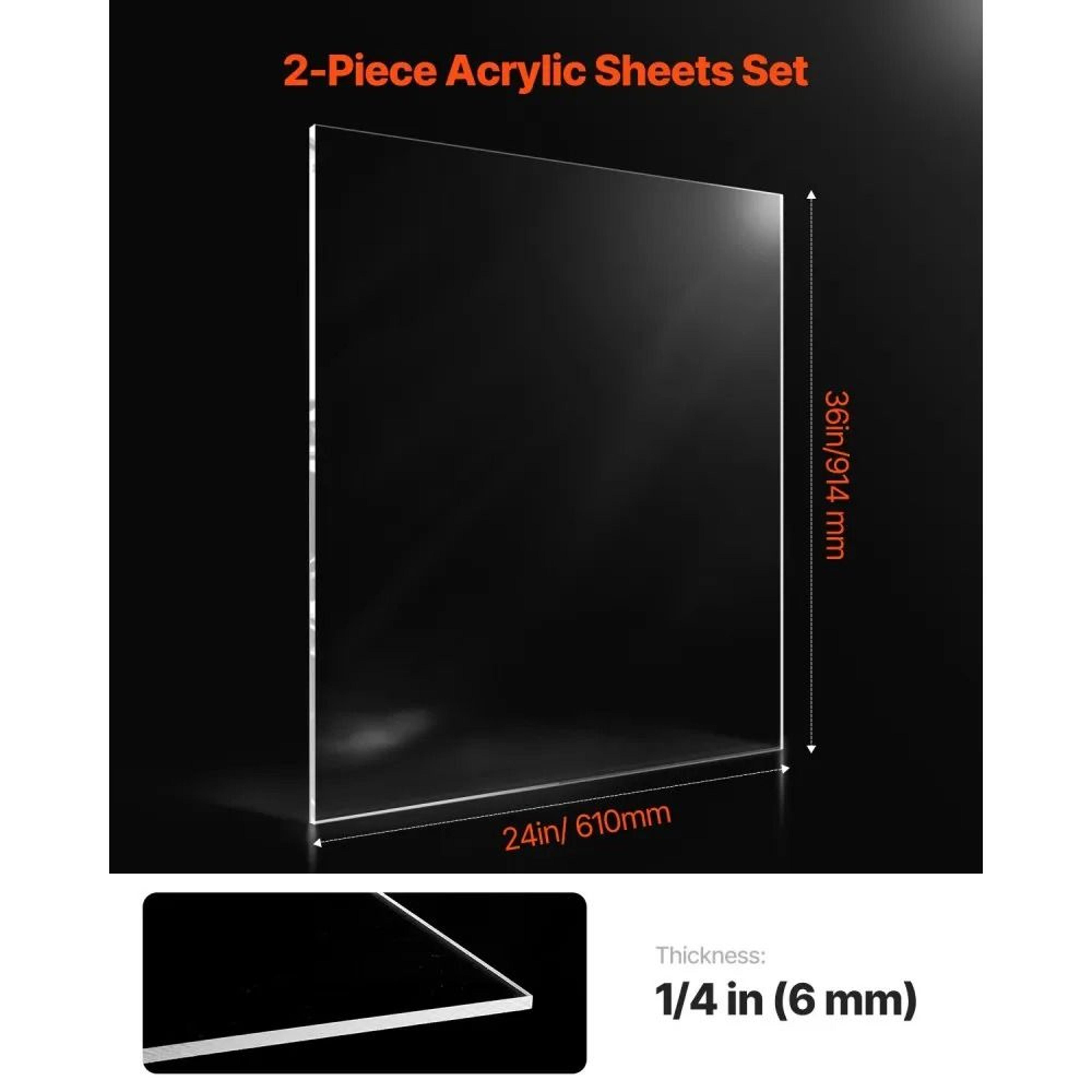 Clear Acrylic Plexiglass Sheets 24 X 36 Inch 14 Inch Thick 2Pack For DIY Crafts And Displays 6
