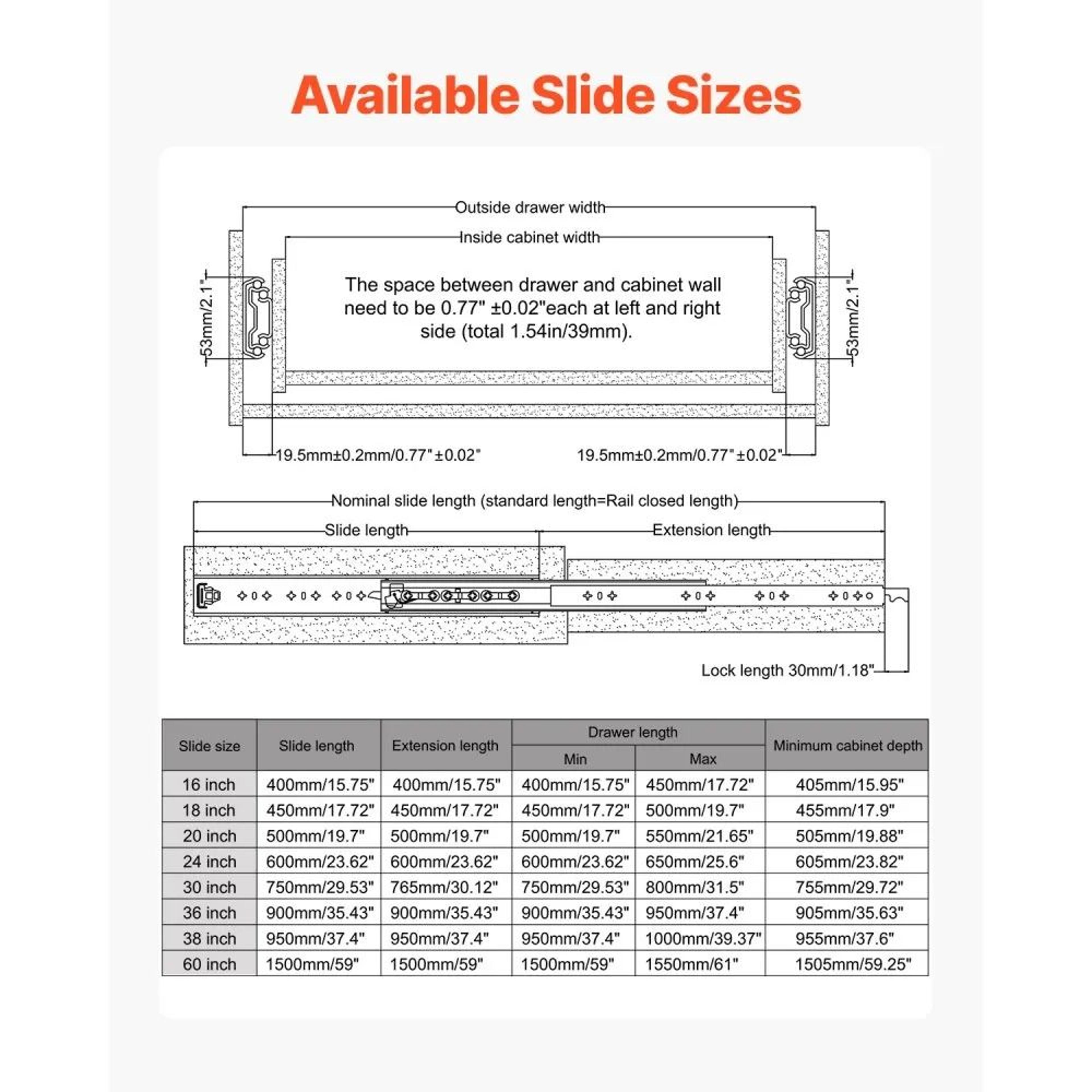 60Inch Heavy Duty Locking Drawer Slides With Ball Bearings And 250 Lb Capacity 6