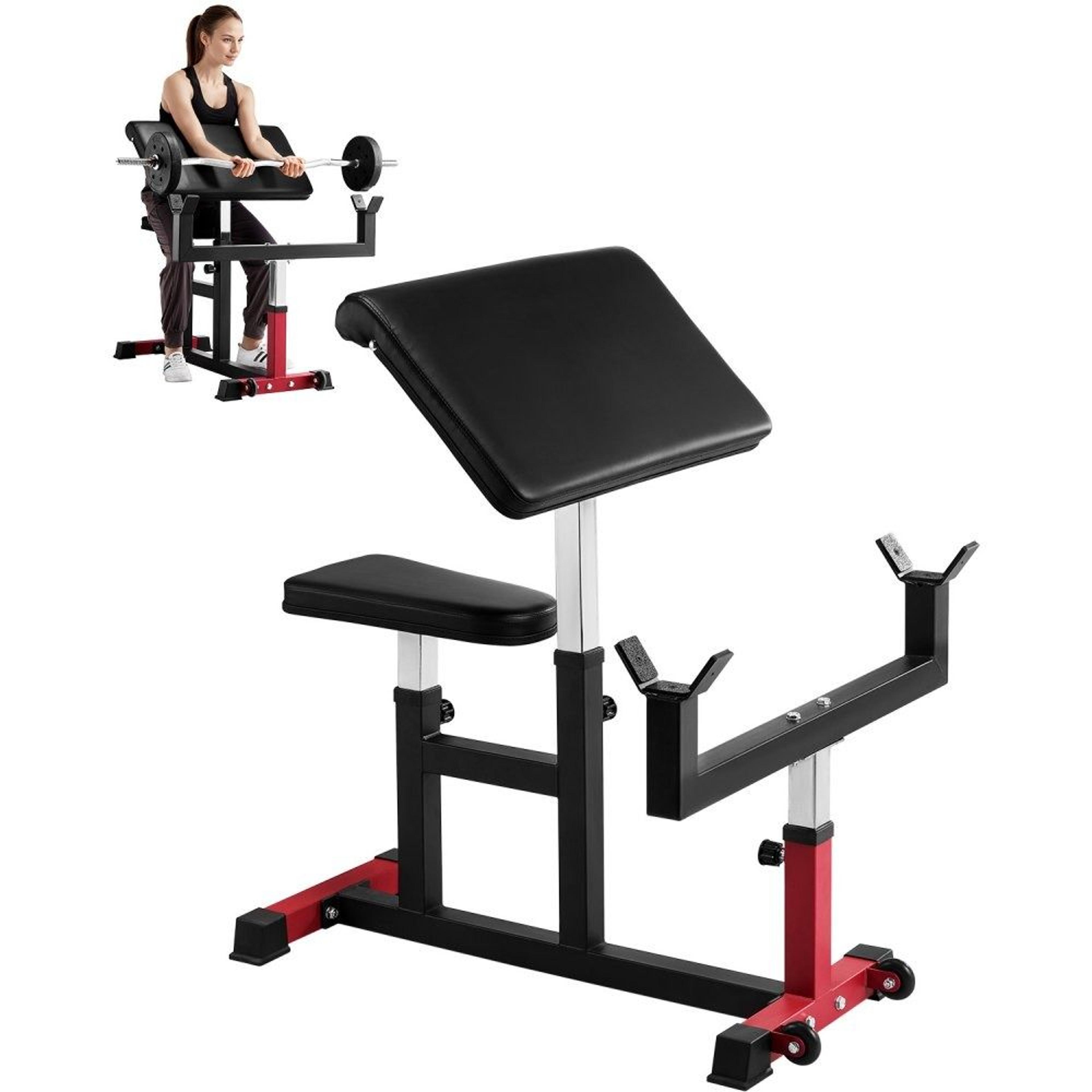 adjustable preacher curl bench with 440 lb capacity for home gym strength training